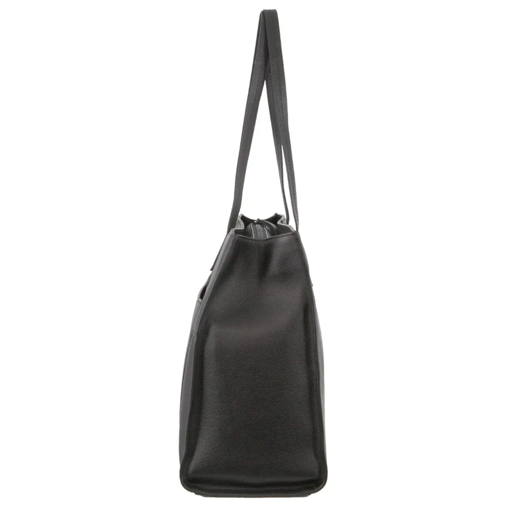 Pierre Cardin Women's Casual Leather Shoulder Tote Bag 39.5x27.5cm Black - Image 2