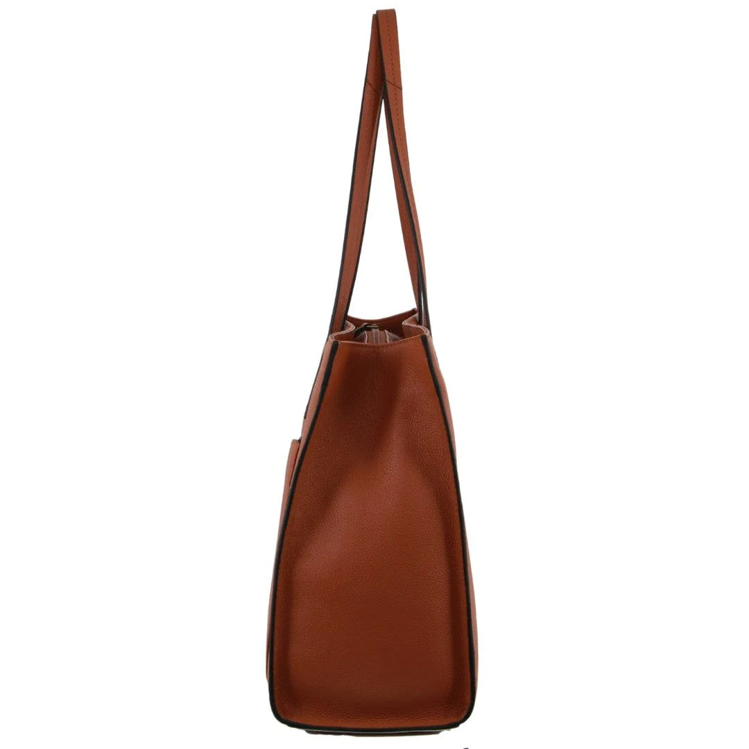 Pierre Cardin Women's Casual Leather Shoulder Tote Bag 39.5x27.5cm Cognac - Image 4