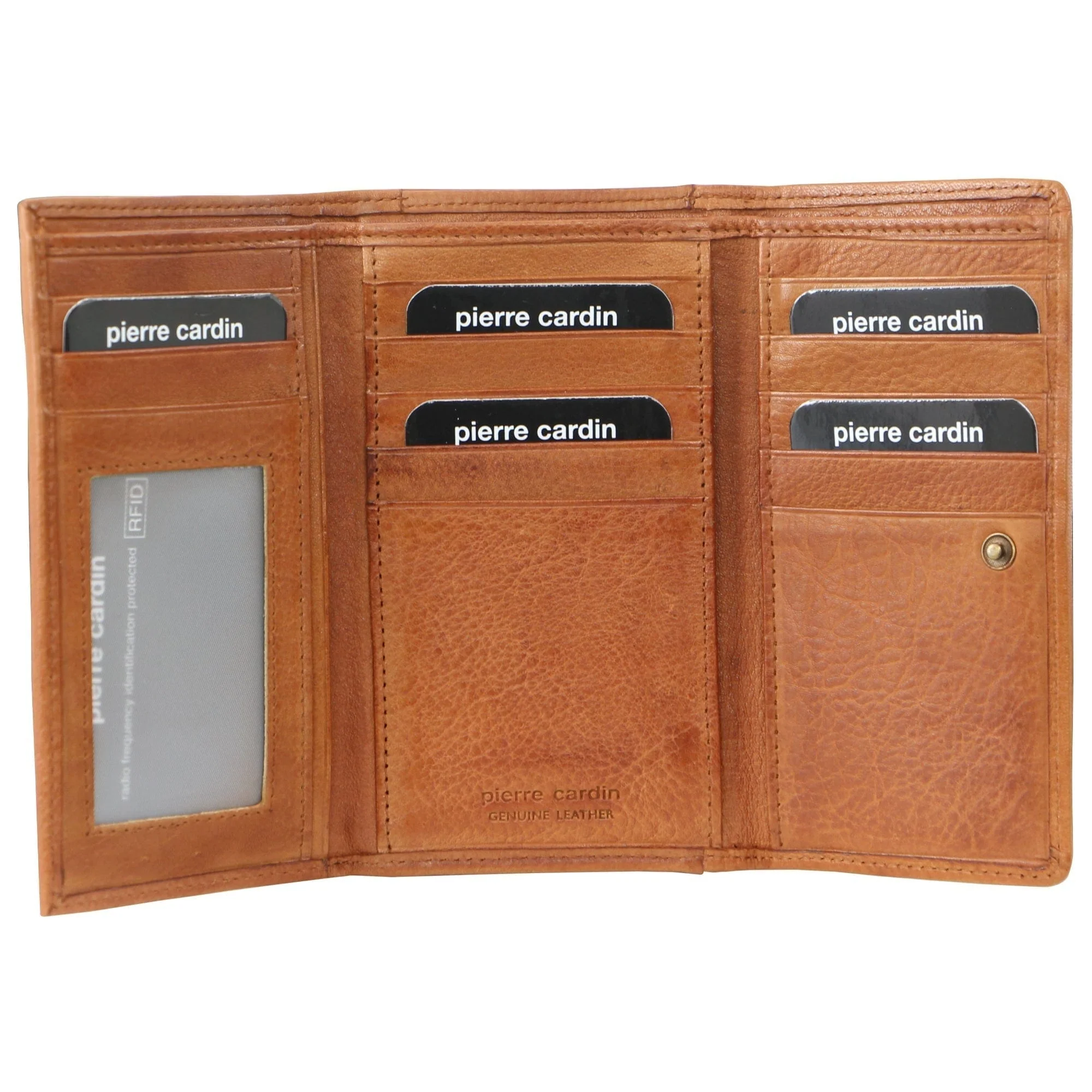 Pierre Cardin Women's Leather Tri-Fold Protected RFID Wallet 14cm Cognac - Image 3