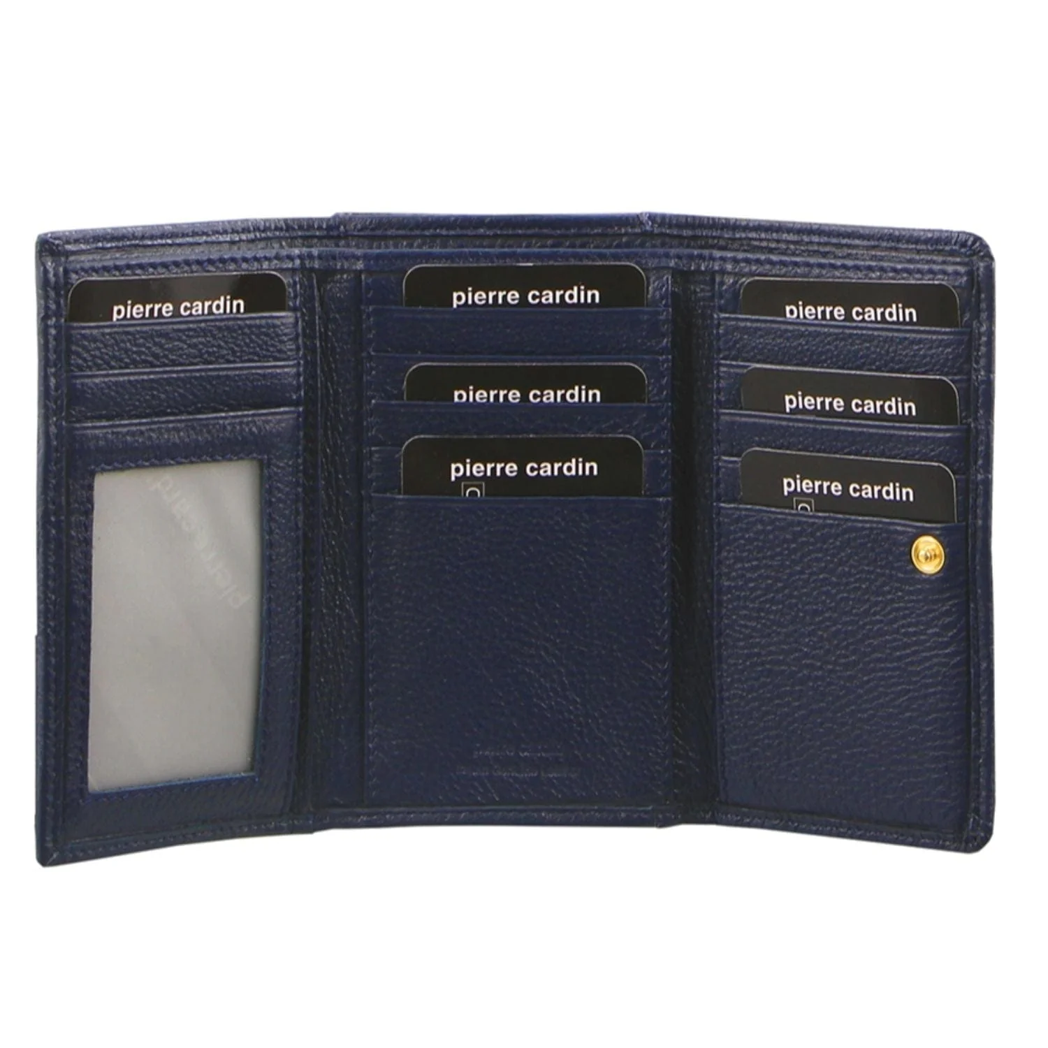 Pierre Cardin Women's Leather Tri-Fold Protected RFID Wallet 14cm Navy - Image 3