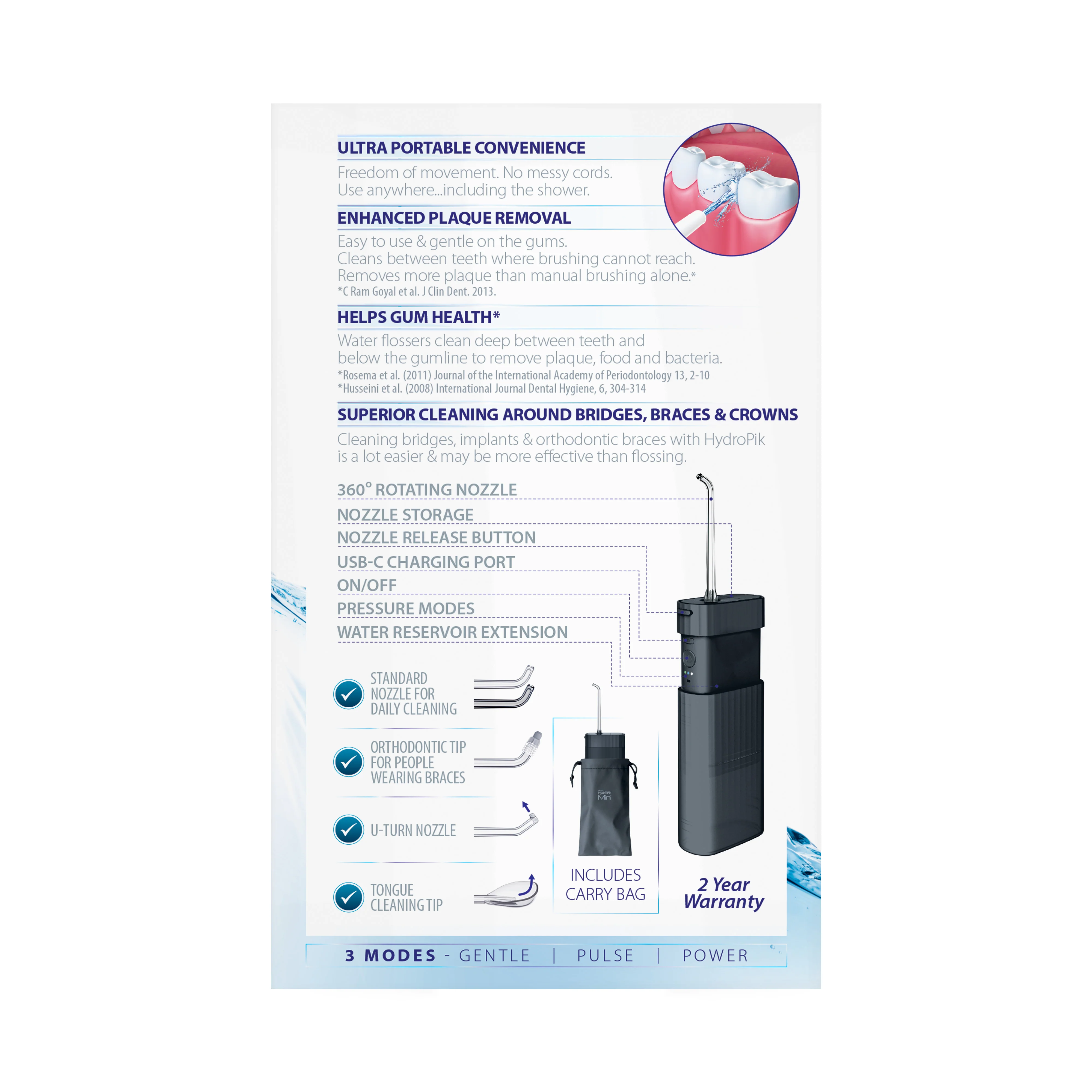 Piksters HydroPik Mini Water Flosser Black - Image 3