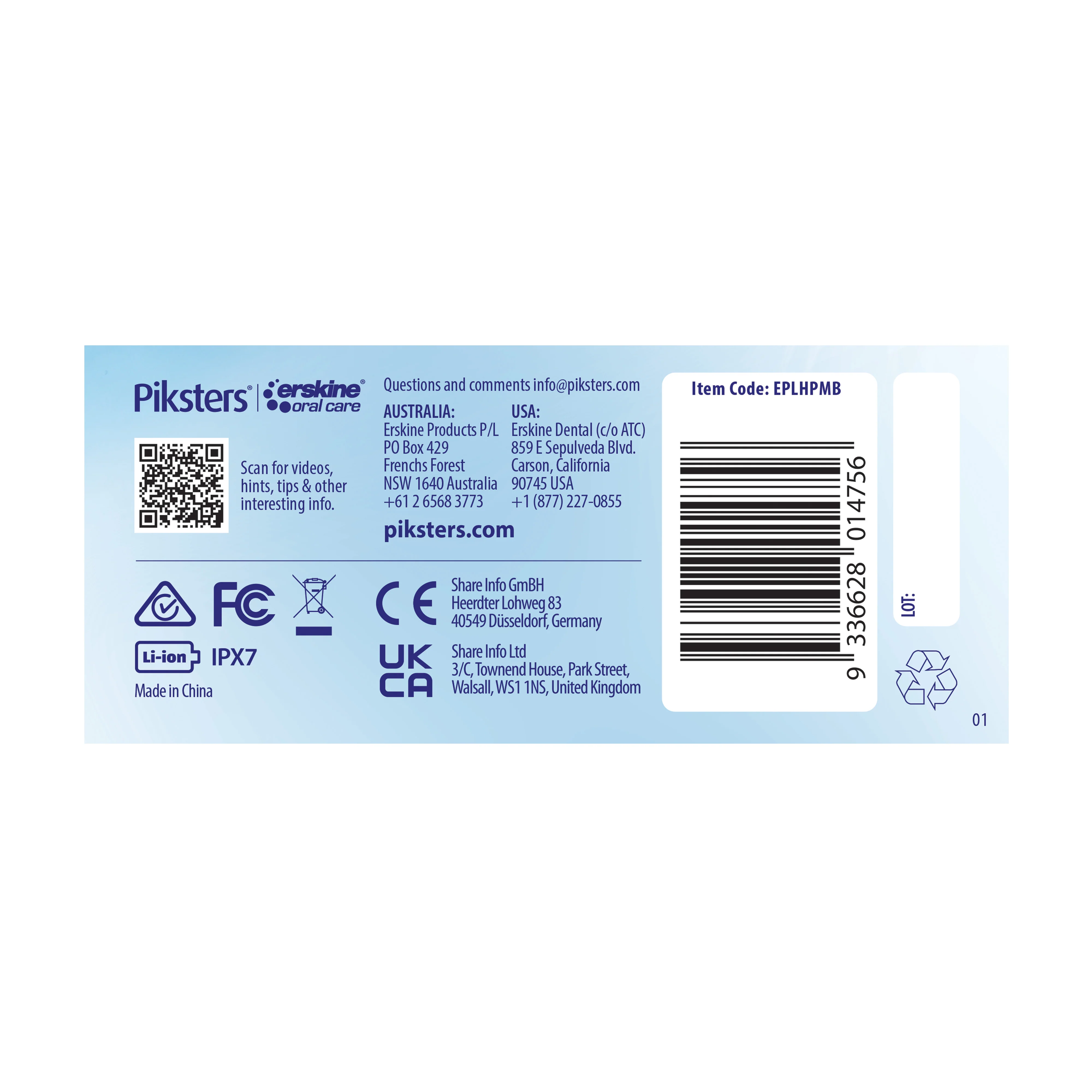 Piksters HydroPik Mini Water Flosser Black - Image 4