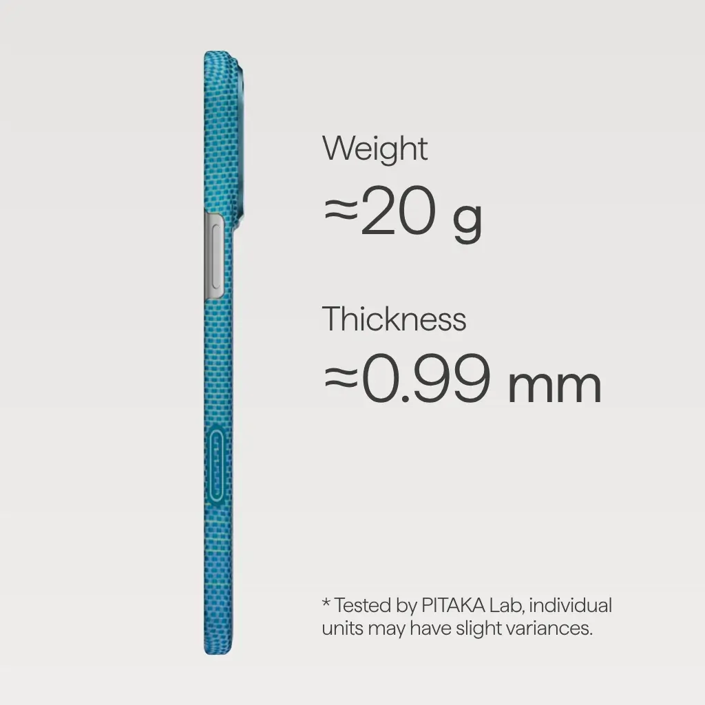 PITAKA Aramid Fibre Ultra-Slim Case  for iPhone 17 Pro Lucid Blue - Image 4