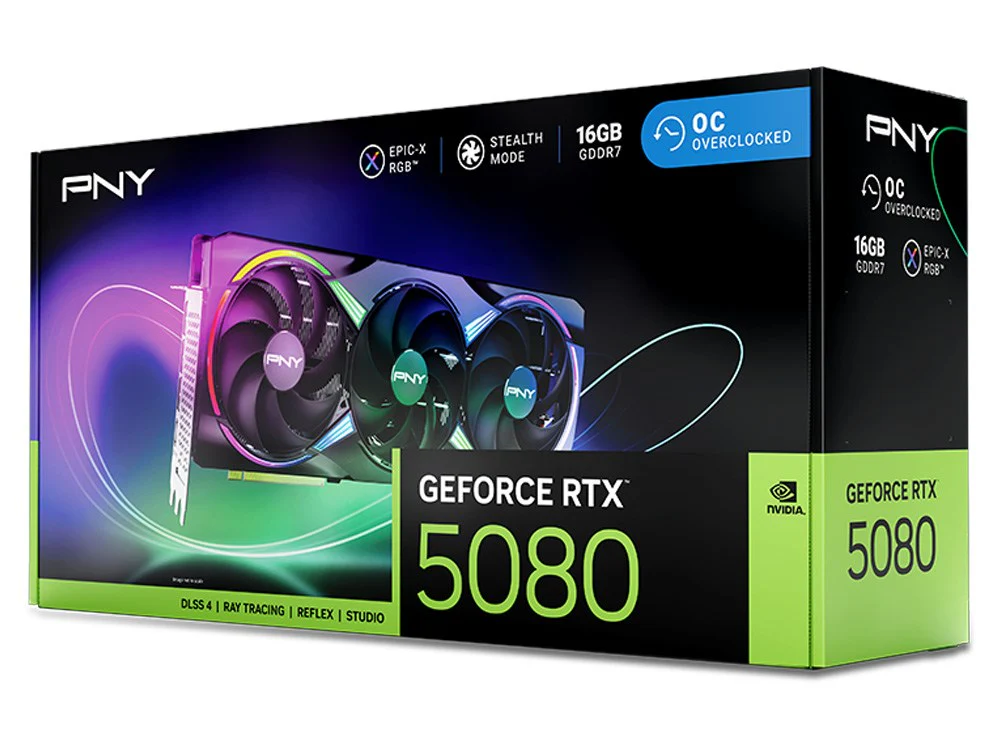 PNY GeForce RTX 5080 ARGB Epic-X 16GB OC Graphics Card (VCG508016TFXXPB1-O) - Image 10