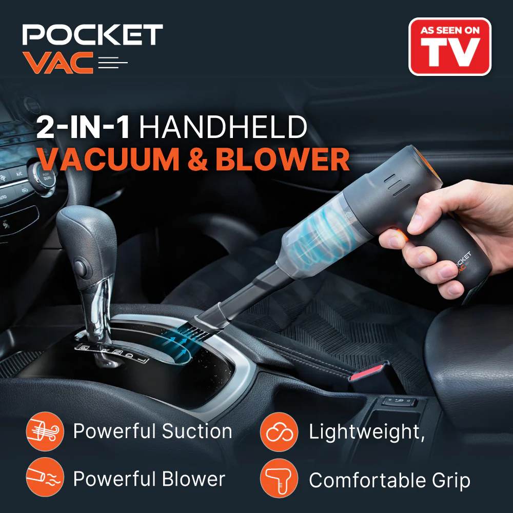 Pocket Vac 2-in-1 Handheld Portable Vacuum & Blower - Image 2