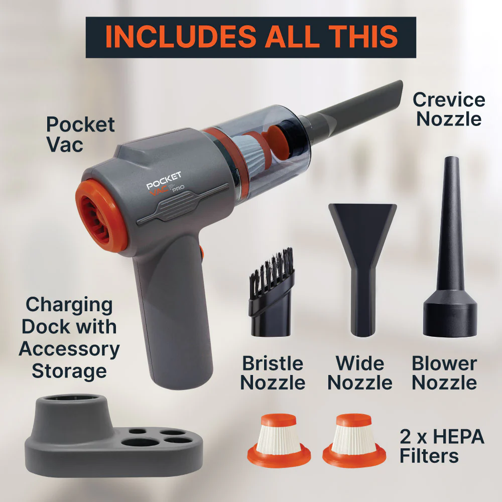 Pocket Vac Pro Handheld Cordless Vacuum Cleaner & Blower - Image 3