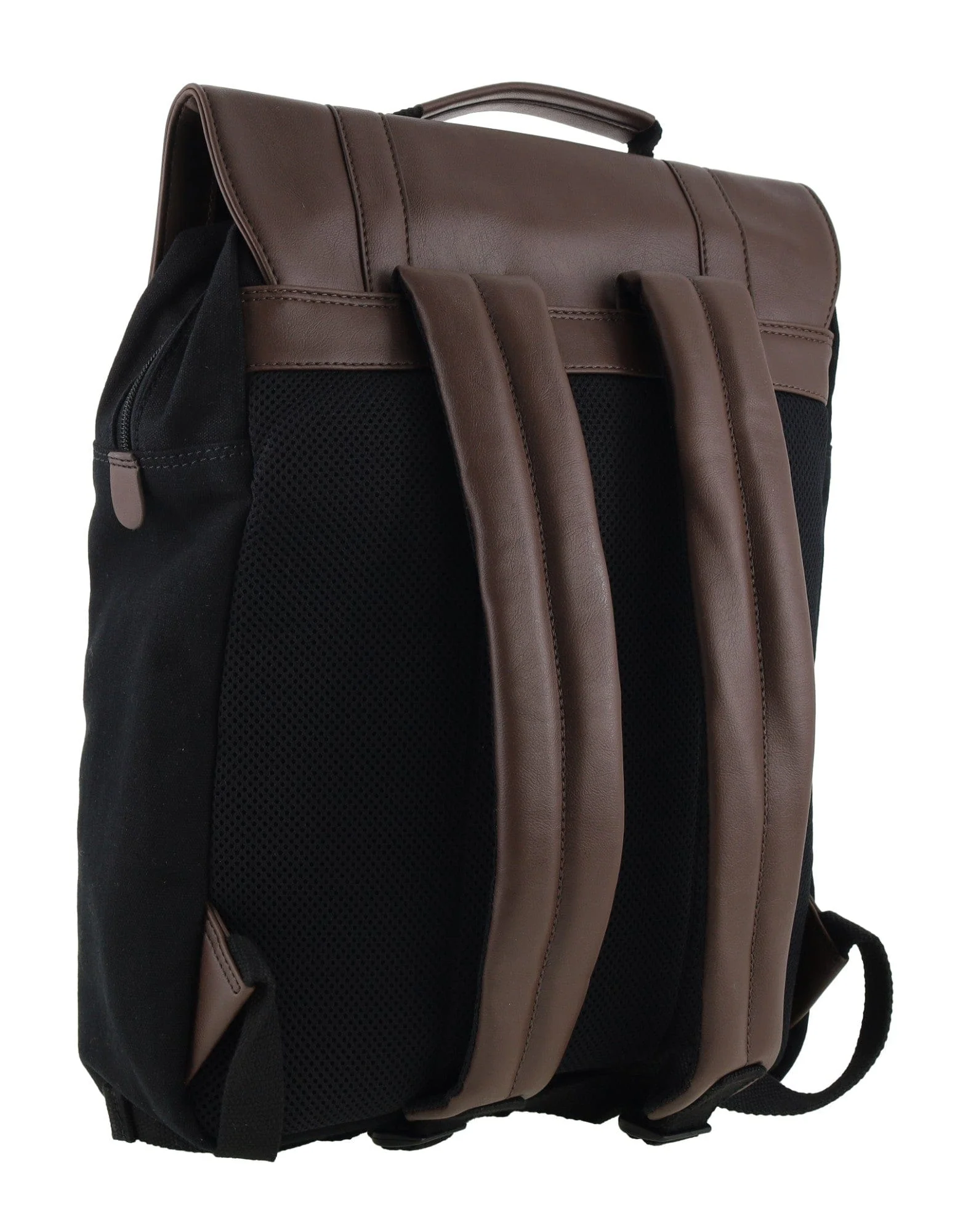 Police Canvas Leather Laptop Messenger Travel Backpack Bag 35x45cm Black - Image 5
