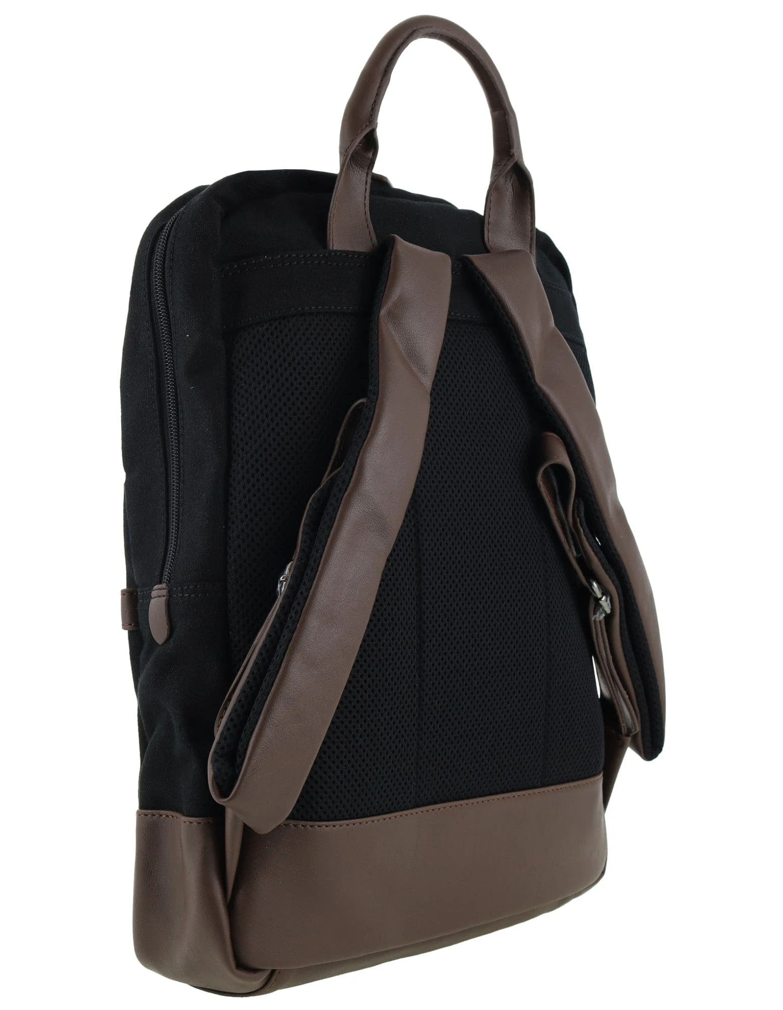 Police Rustic Canvas Laptop Buisness Travel Backpack Bag 35x10x41cm (Black) - Image 5