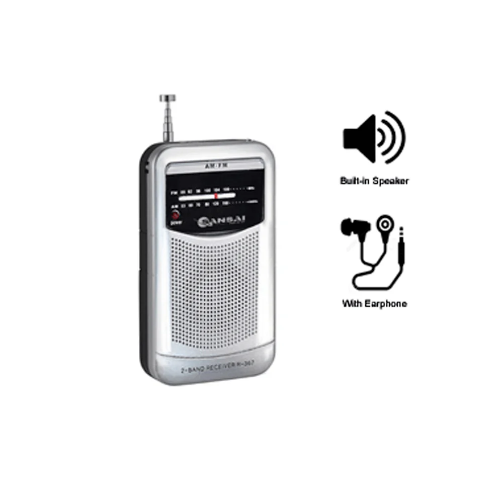 Portable Pocket AM/FM Radio with Telescopic Antenna & 3.5mm Jack - Image 3