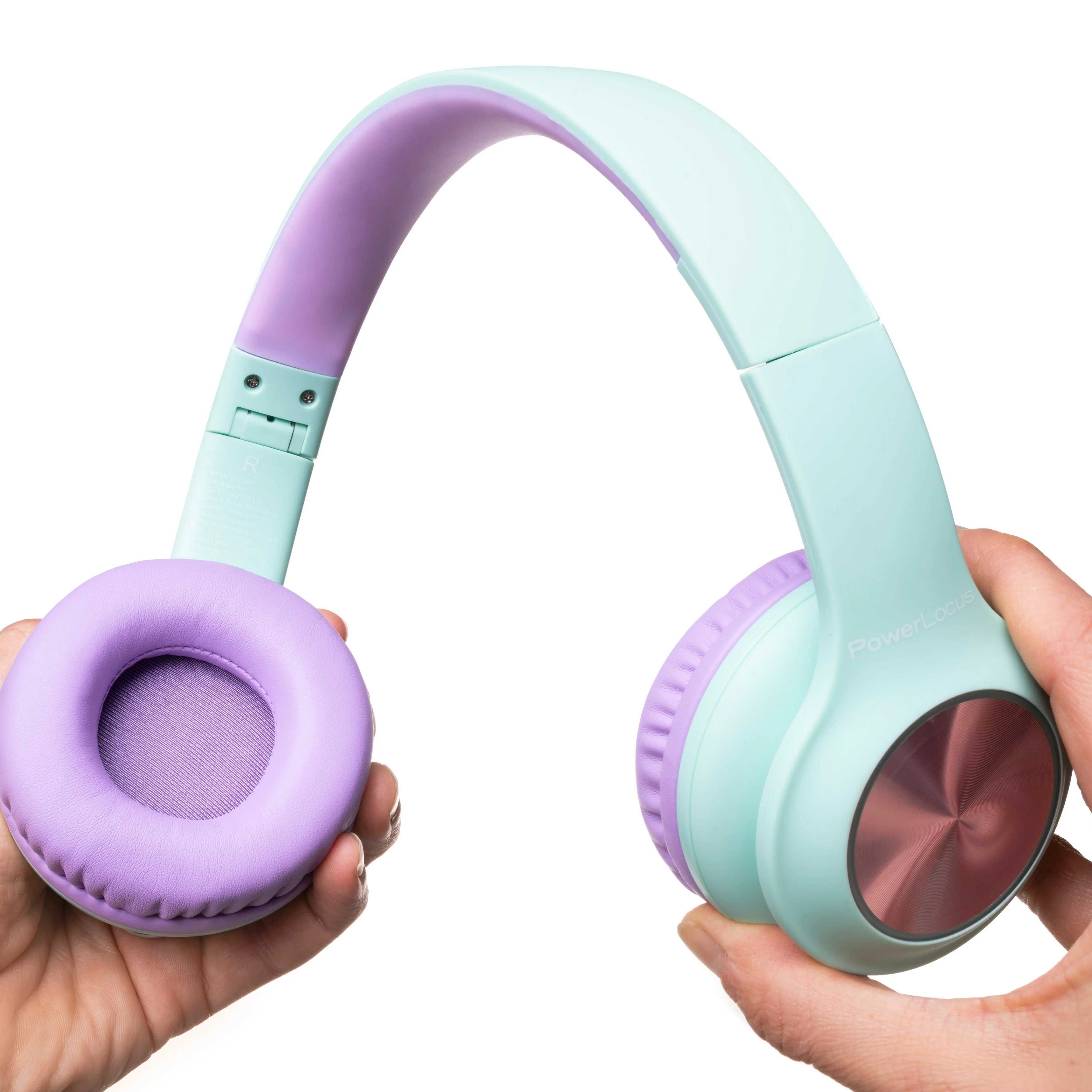 PowerLocus PLED Kids Bluetooth Headphone (Teal/Purple) - Image 2