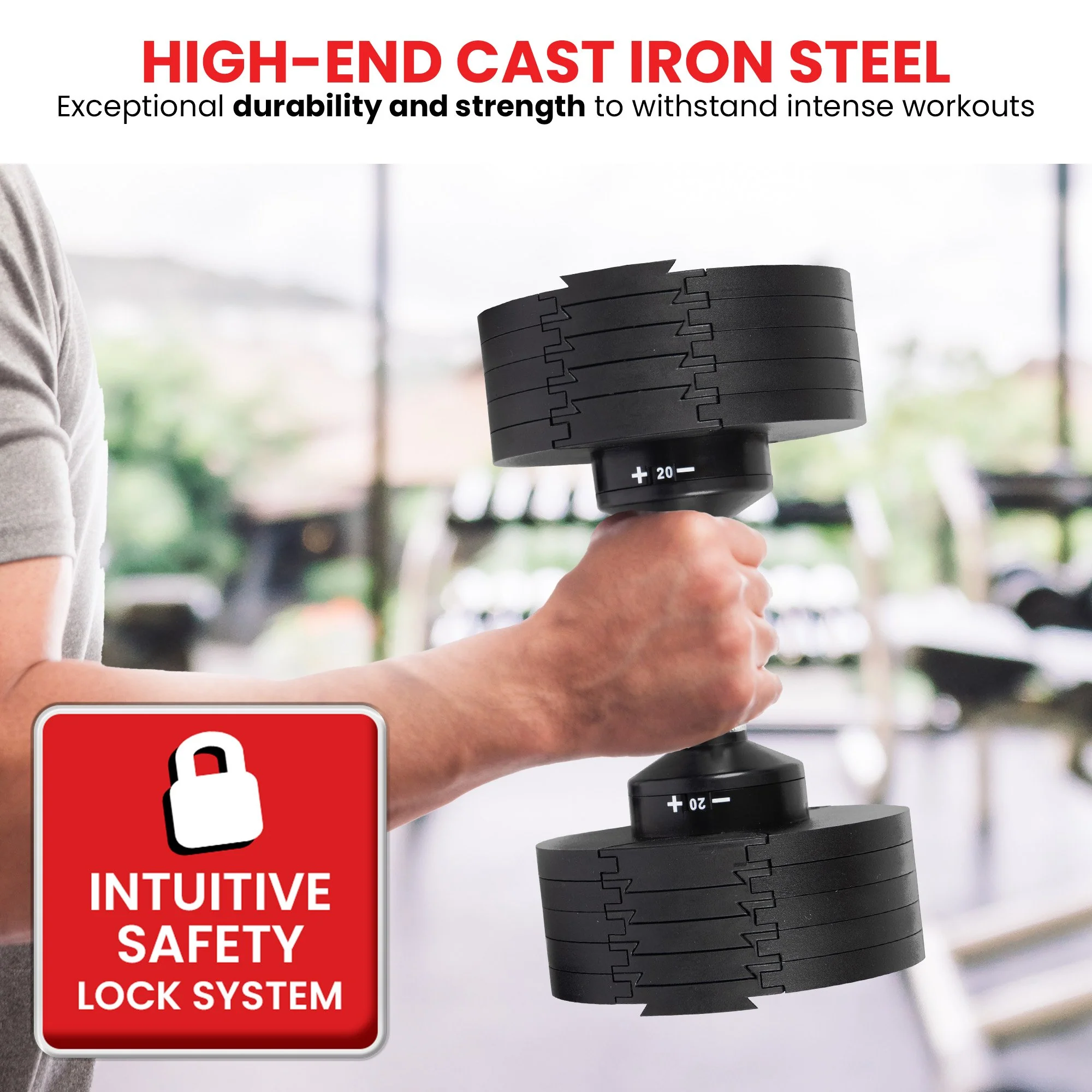 Powertrain 2 x 36kg Eon Dial-Up Adjustable Dumbbell - Image 6