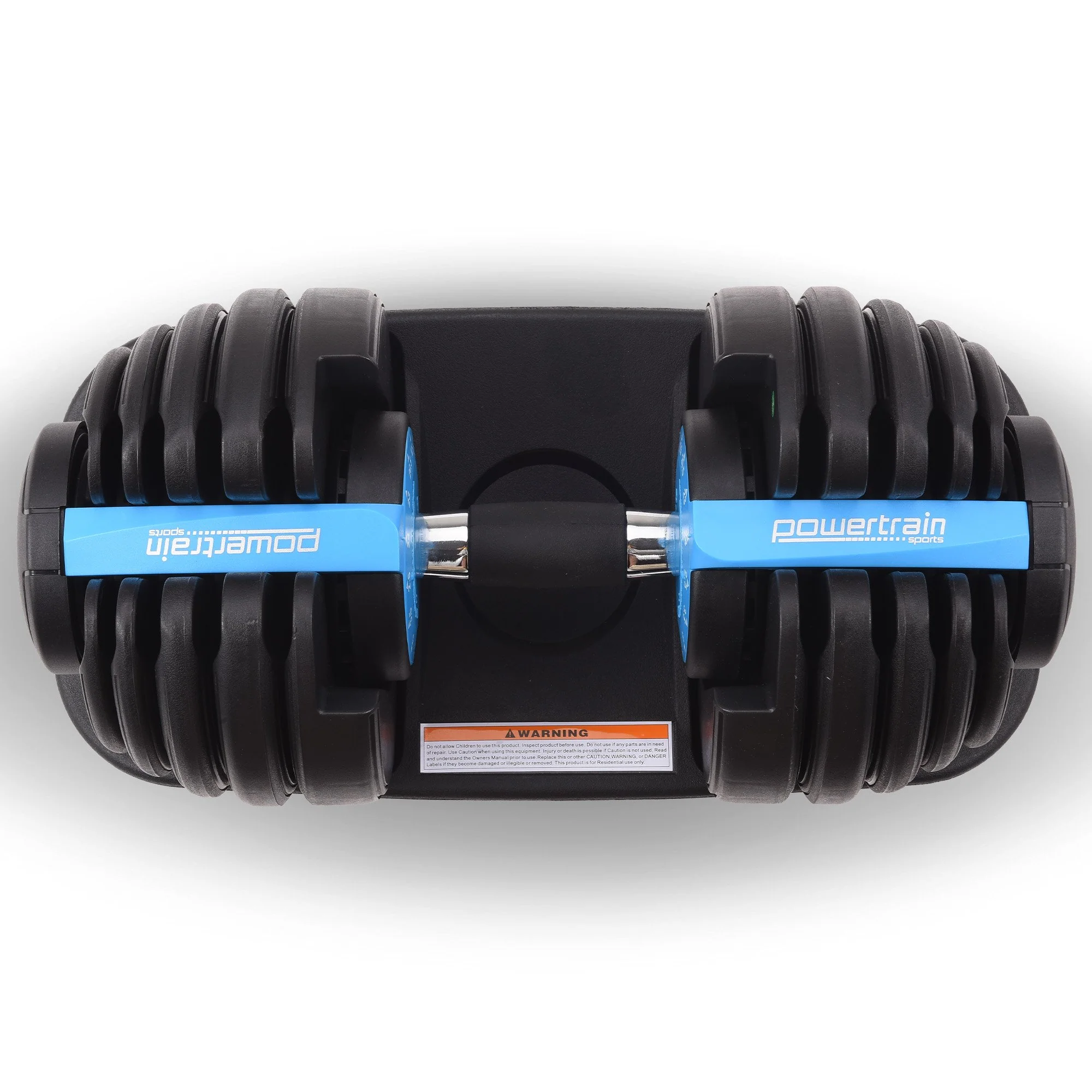 Powertrain 24kg Adjustable Dumbbell Home Gym Exercise Weights Free Workout (Blue) - Image 10