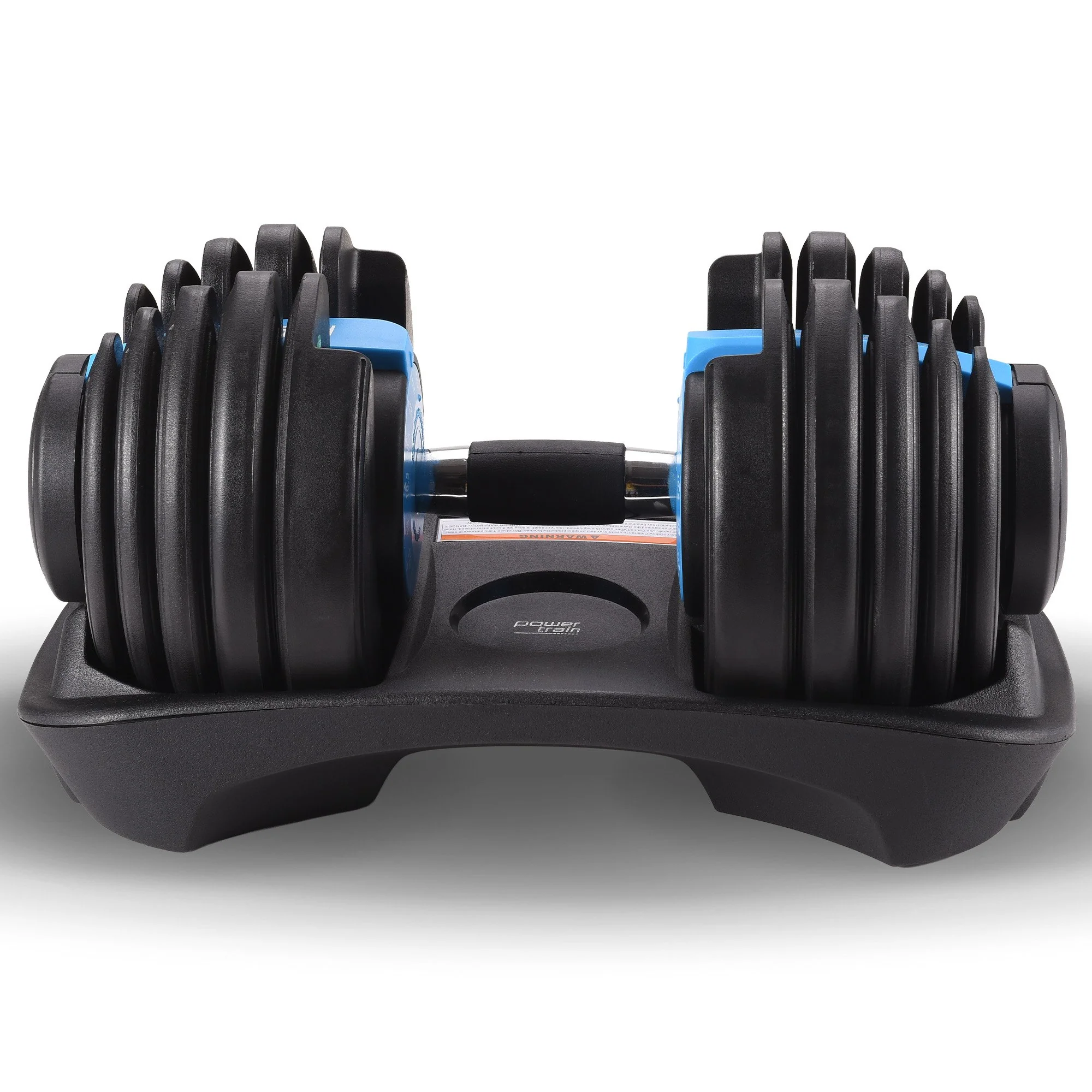 Powertrain 24kg Adjustable Dumbbell Home Gym Exercise Weights Free Workout (Blue) - Image 7