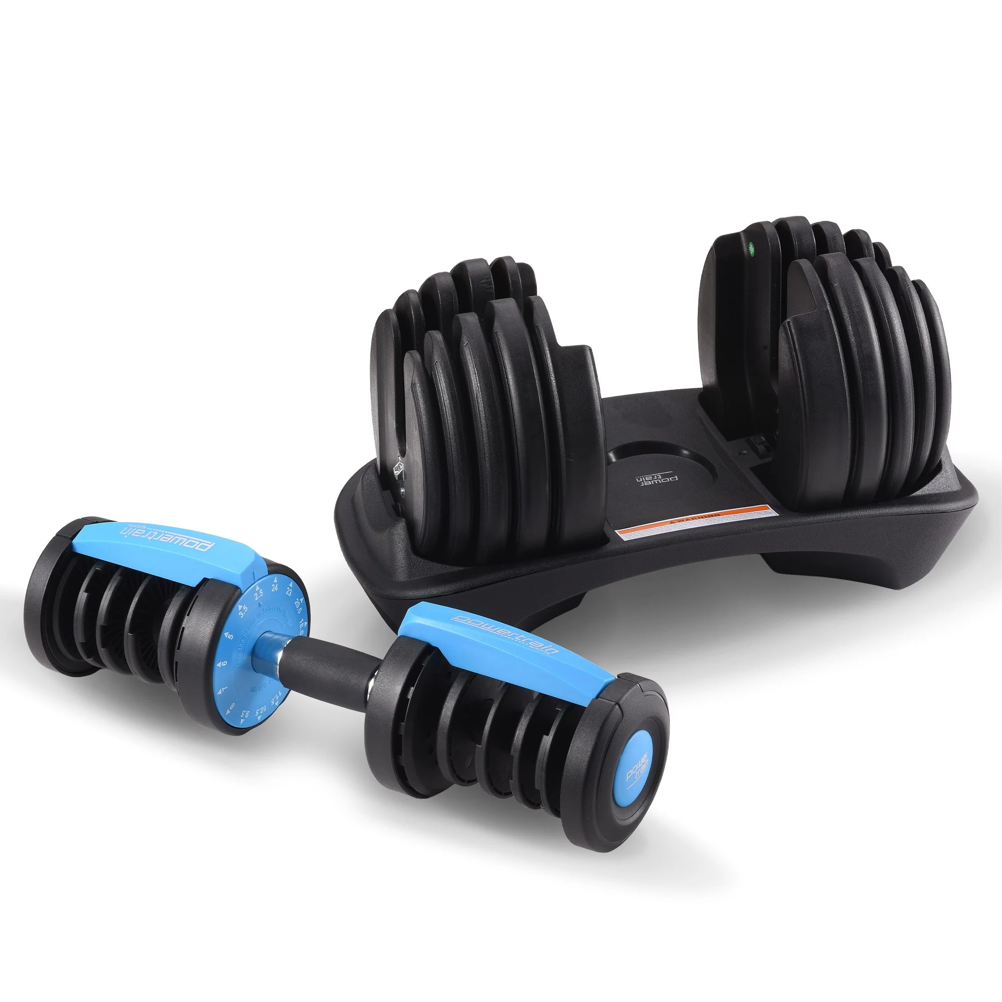 Powertrain 24kg Adjustable Dumbbell Home Gym Exercise Weights Free Workout (Blue) - Image 8