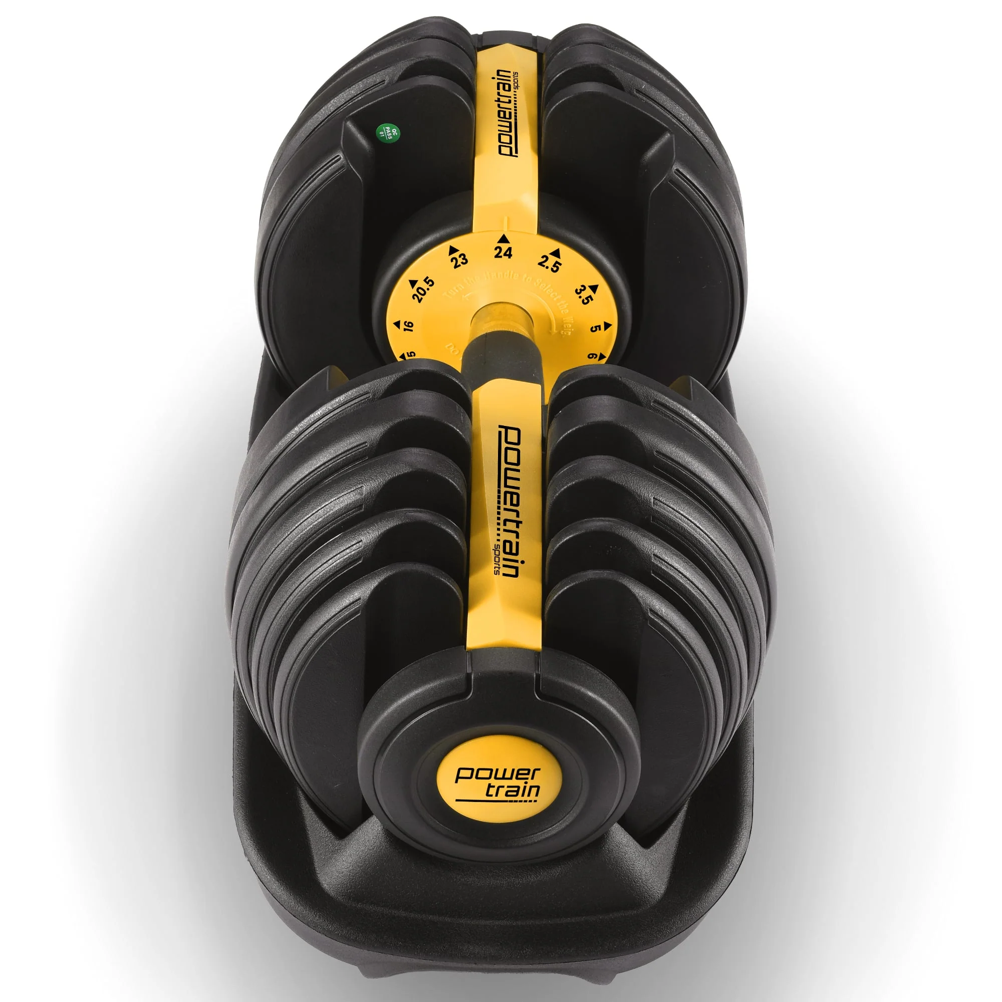Powertrain 24kg Adjustable Dumbbell Home Gym Exercise Weights Free Workout (Gold) - Image 10