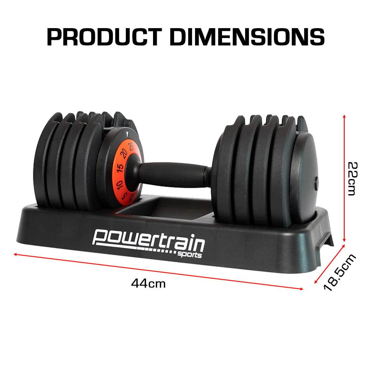 Powertrain 25kg GEN2 Pro Adjustable Dumbbell Weights - Image 8