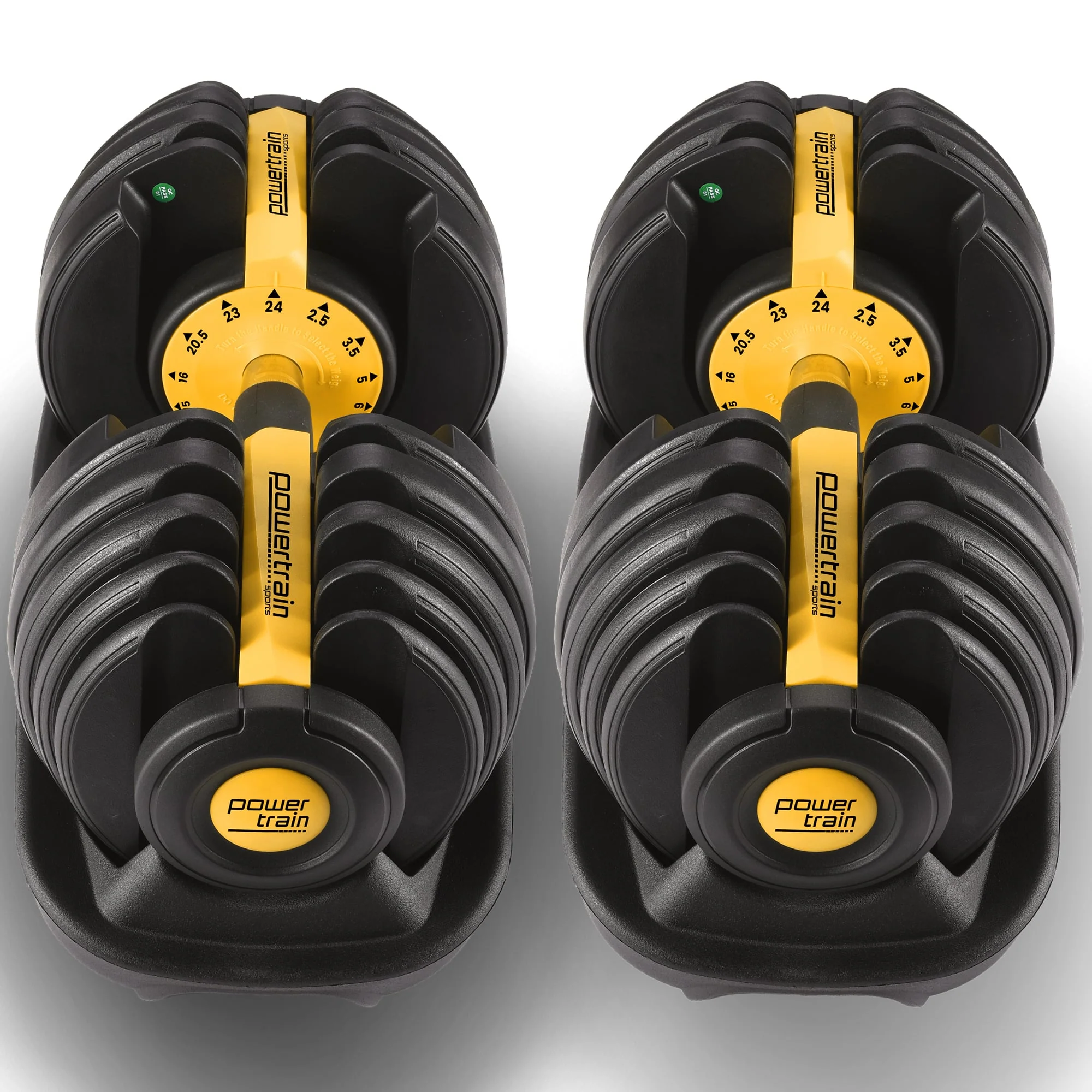Powertrain 48kg Adjustable Dumbbell Set Home Gym Exercise Equipment Weights (Gold) - Image 10