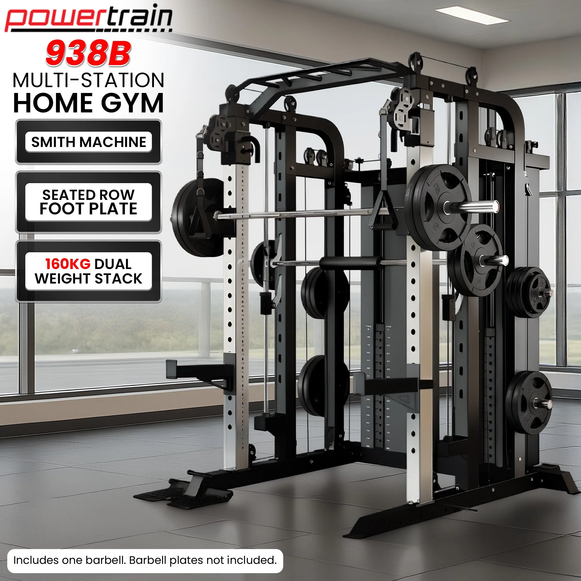 Powertrain 938B Multi-Function Smith Machine Gym Station 160KG - Image 2