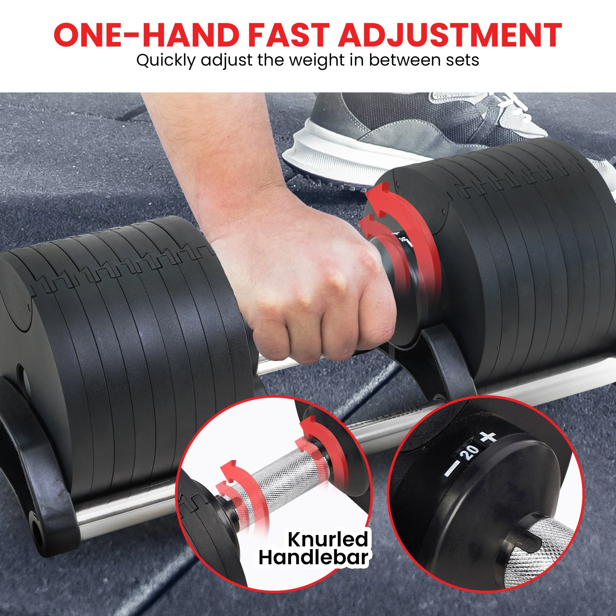 Powertrain Adjustable Dumbbell Eon 45kg - Image 7