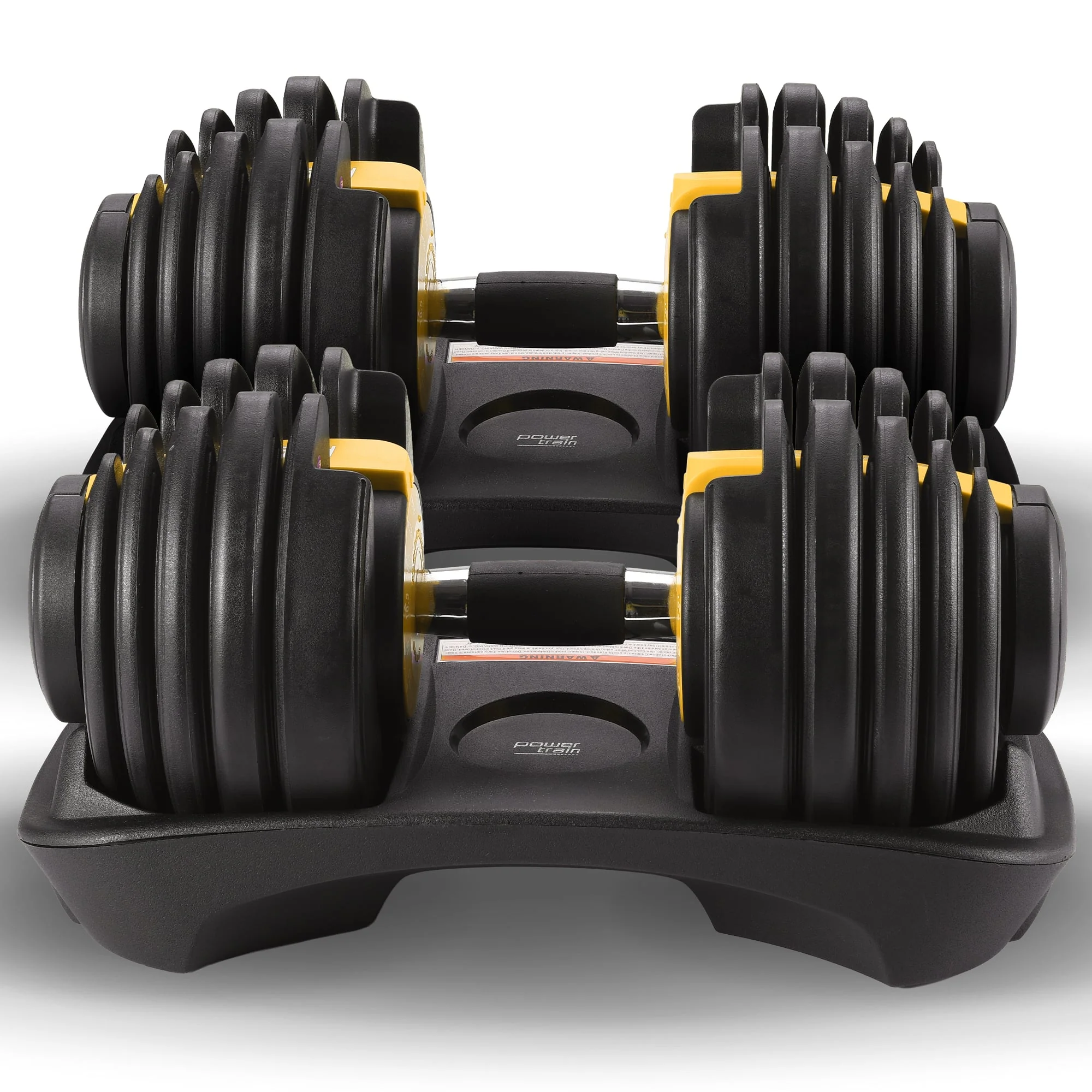Powertrain Adjustable Dumbbells Set Home Gym Exercise Free Weights 48kg with Stand (Gold) - Image 10