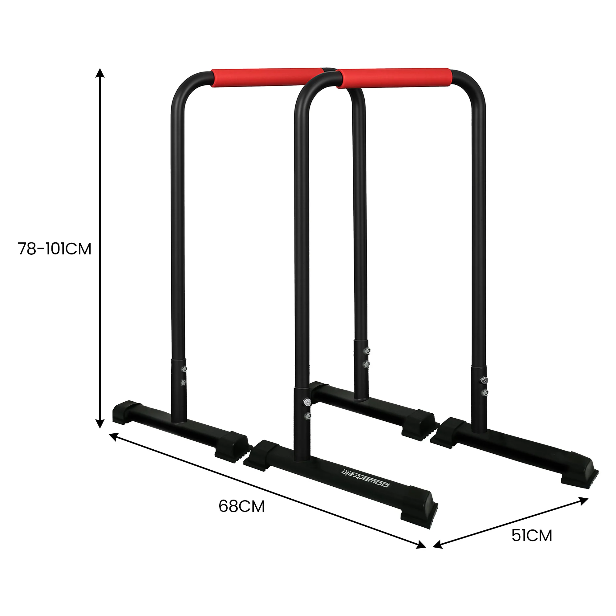 Powertrain Dip Bars Pair Load Capacity Separated Type Push-up Bars 200kg - Image 3