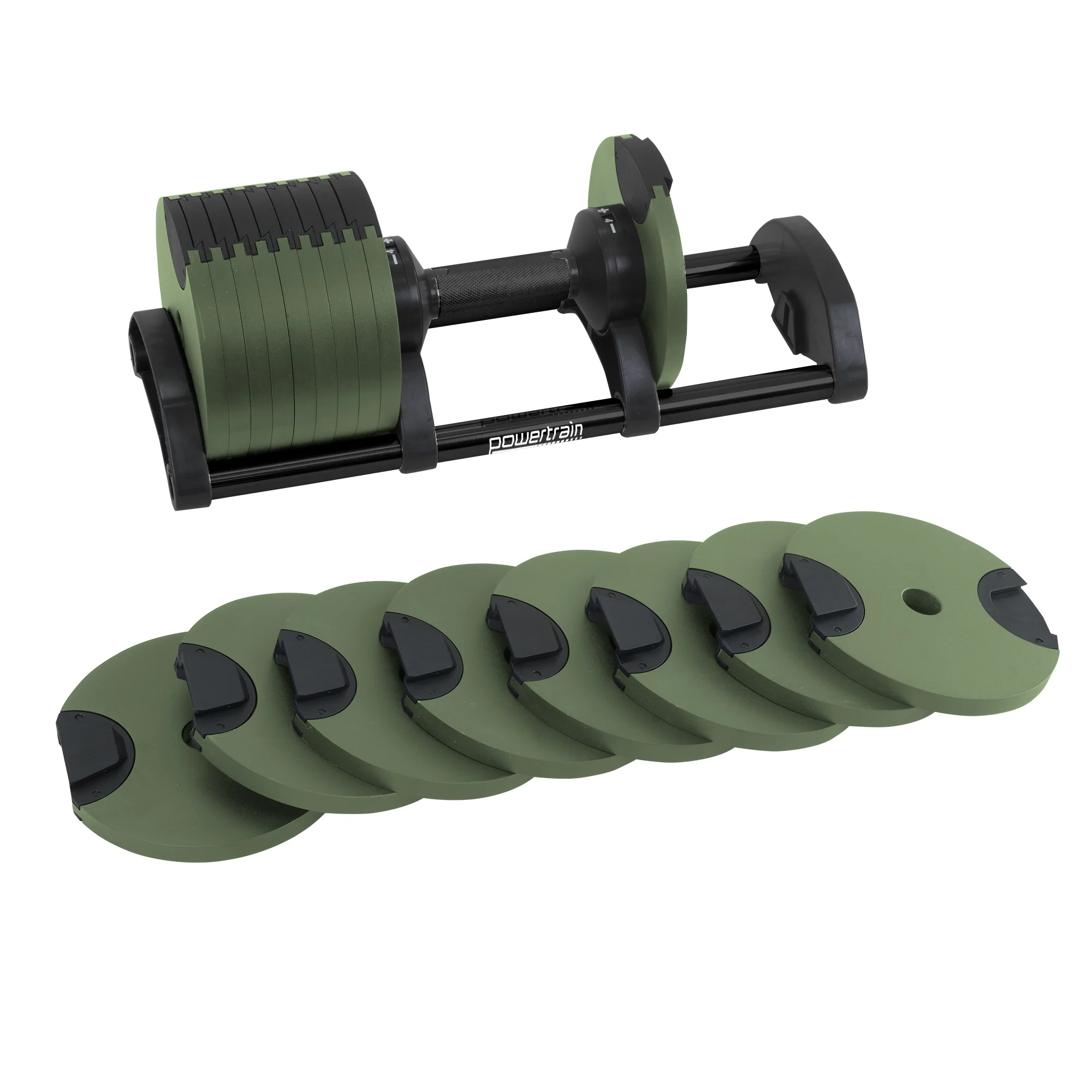 Powertrain Eon Dial Up 45KG Adjustable Dumbbell - Green - Image 6