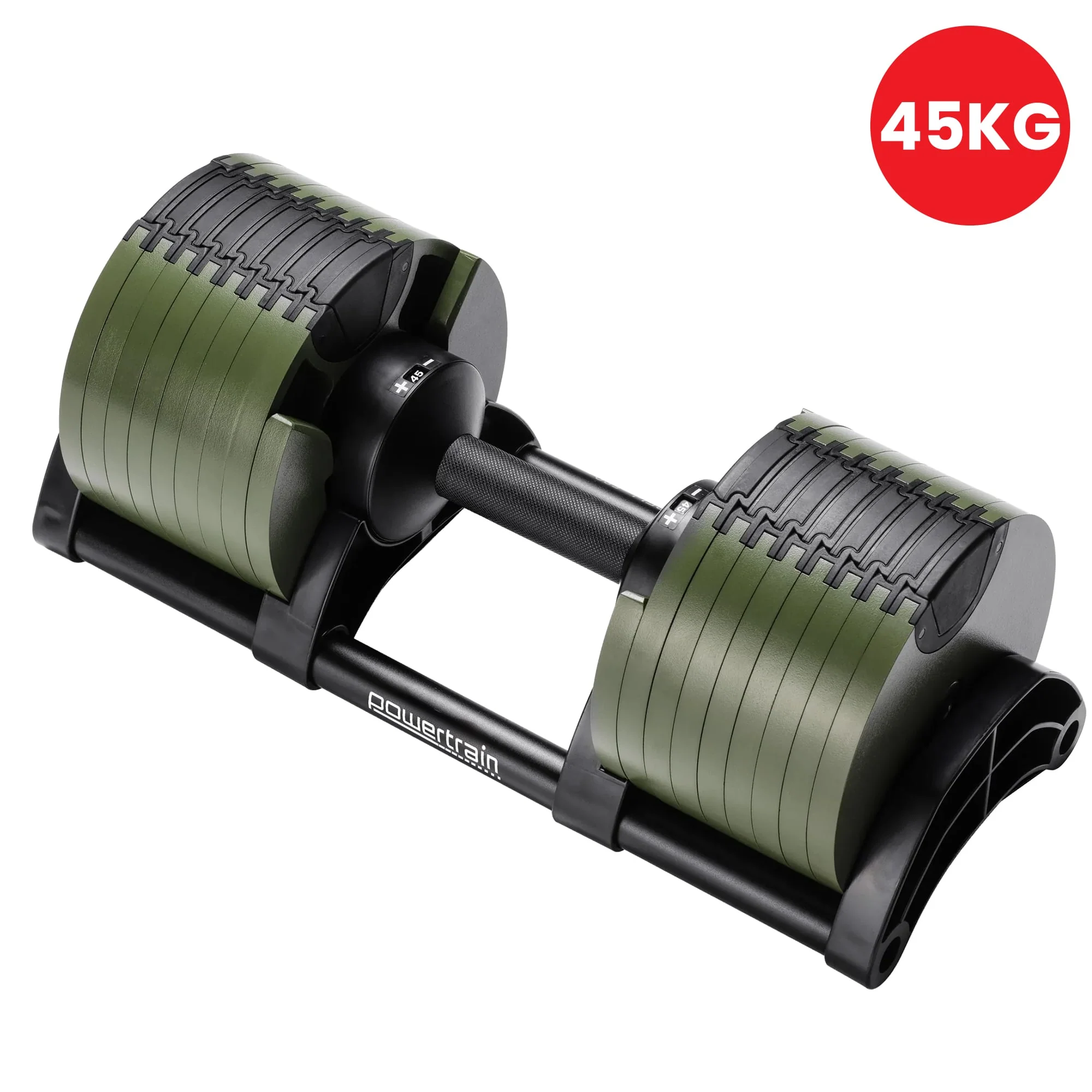 Powertrain Eon Dial Up 45KG Adjustable Dumbbell - Green - Image 7