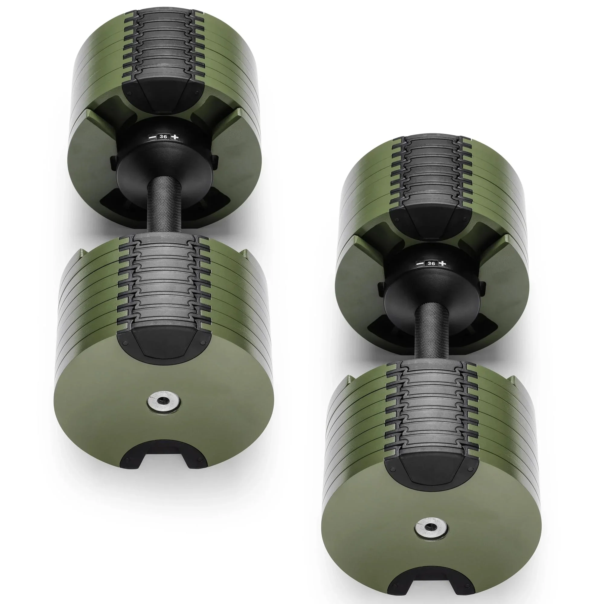 Powertrain Eon Dial Up 72KG Adjustable Dumbbells Pair with Stand - Green - Image 7