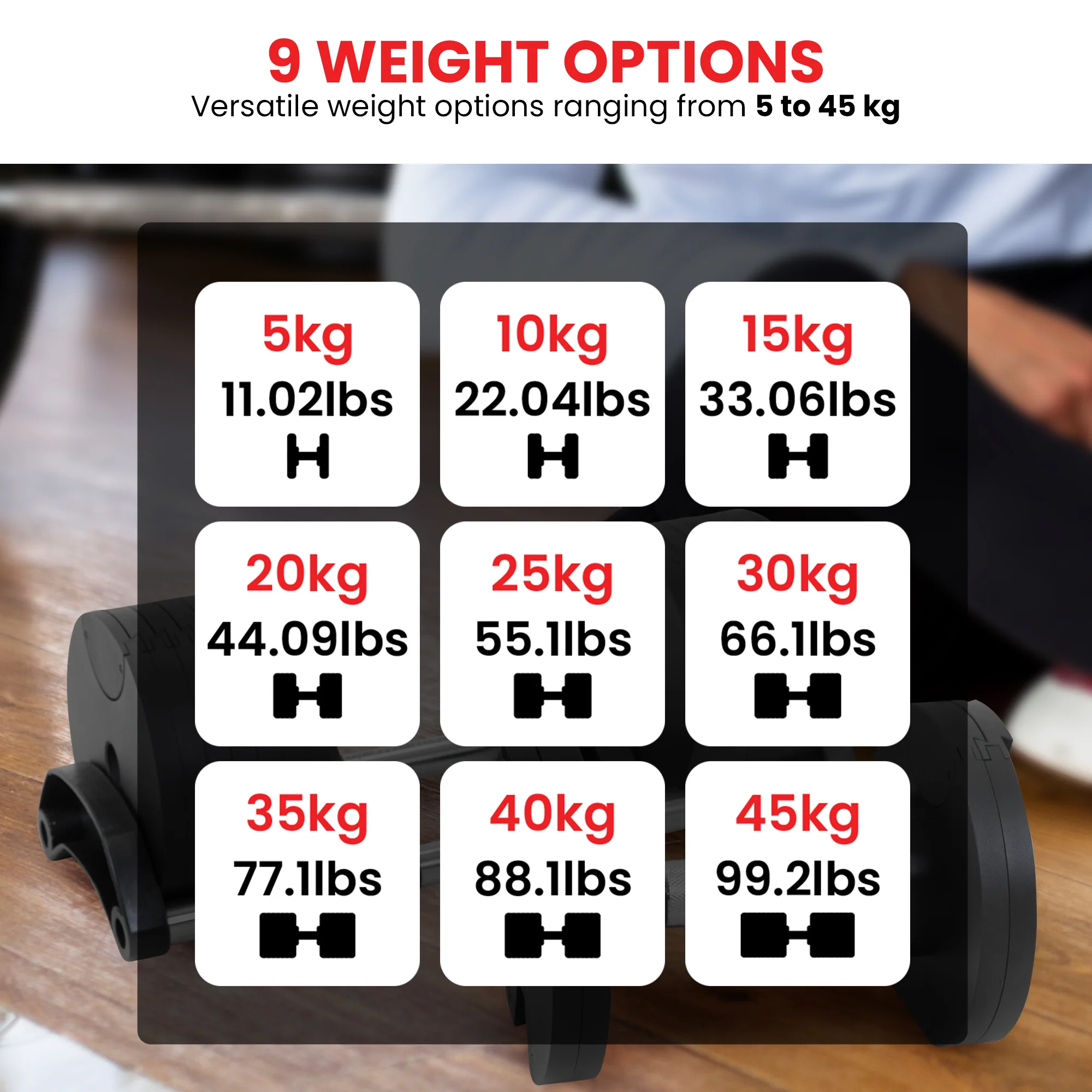 Powertrain Eon Dial Up 90KG Adjustable Dumbbells Pair - Green - Image 10