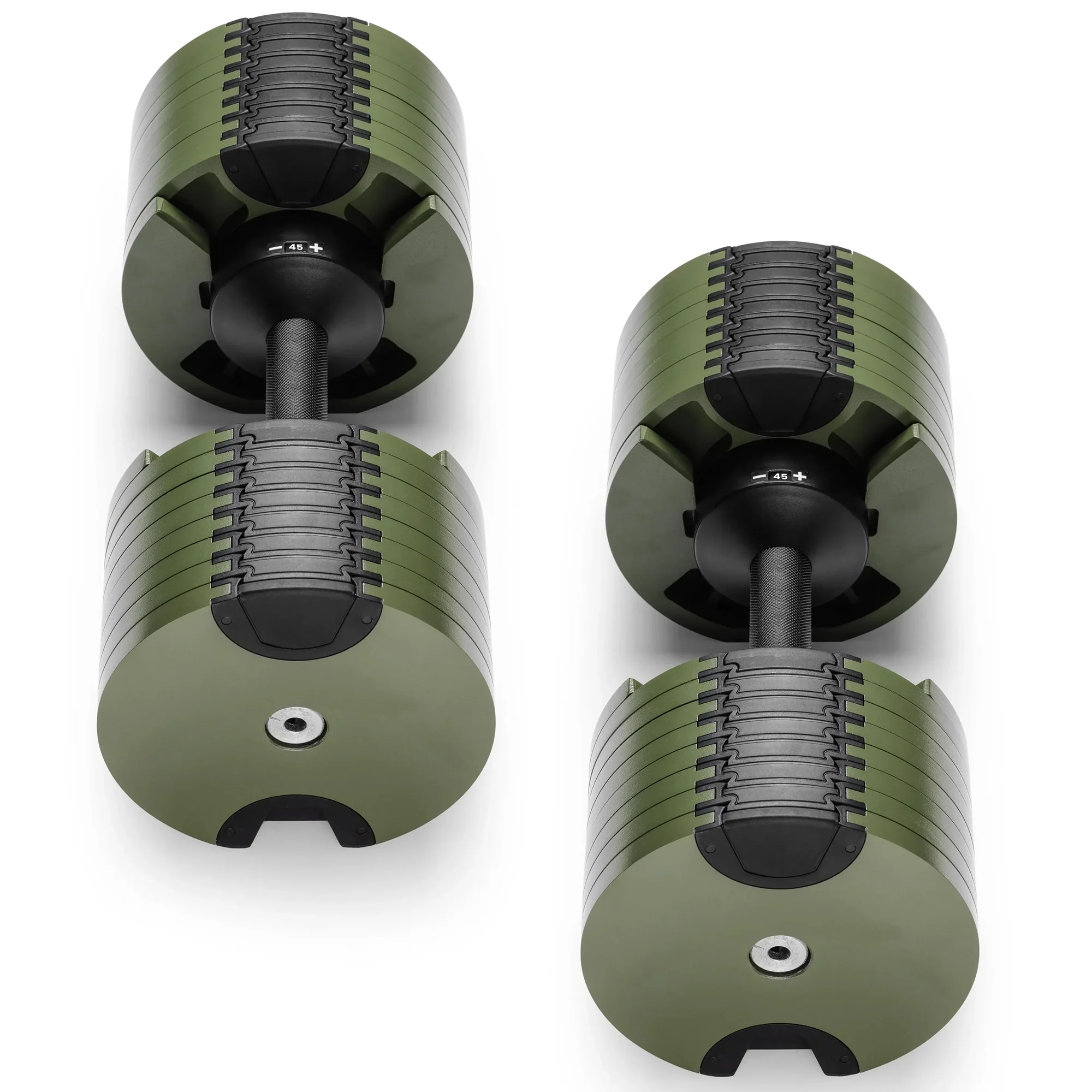 Powertrain Eon Dial Up 90KG Adjustable Dumbbells Pair with Stand - Green - Image 7