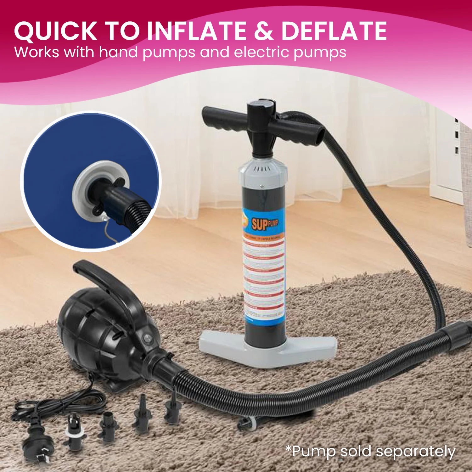 Powertrain Inflatable Air Barrel Exercise Roller (Blue) - Image 6