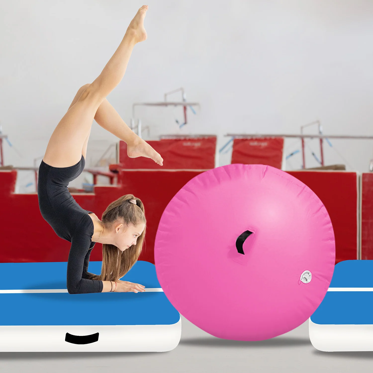 Powertrain Inflatable Air Barrel Exercise Roller (Pink) - Image 8