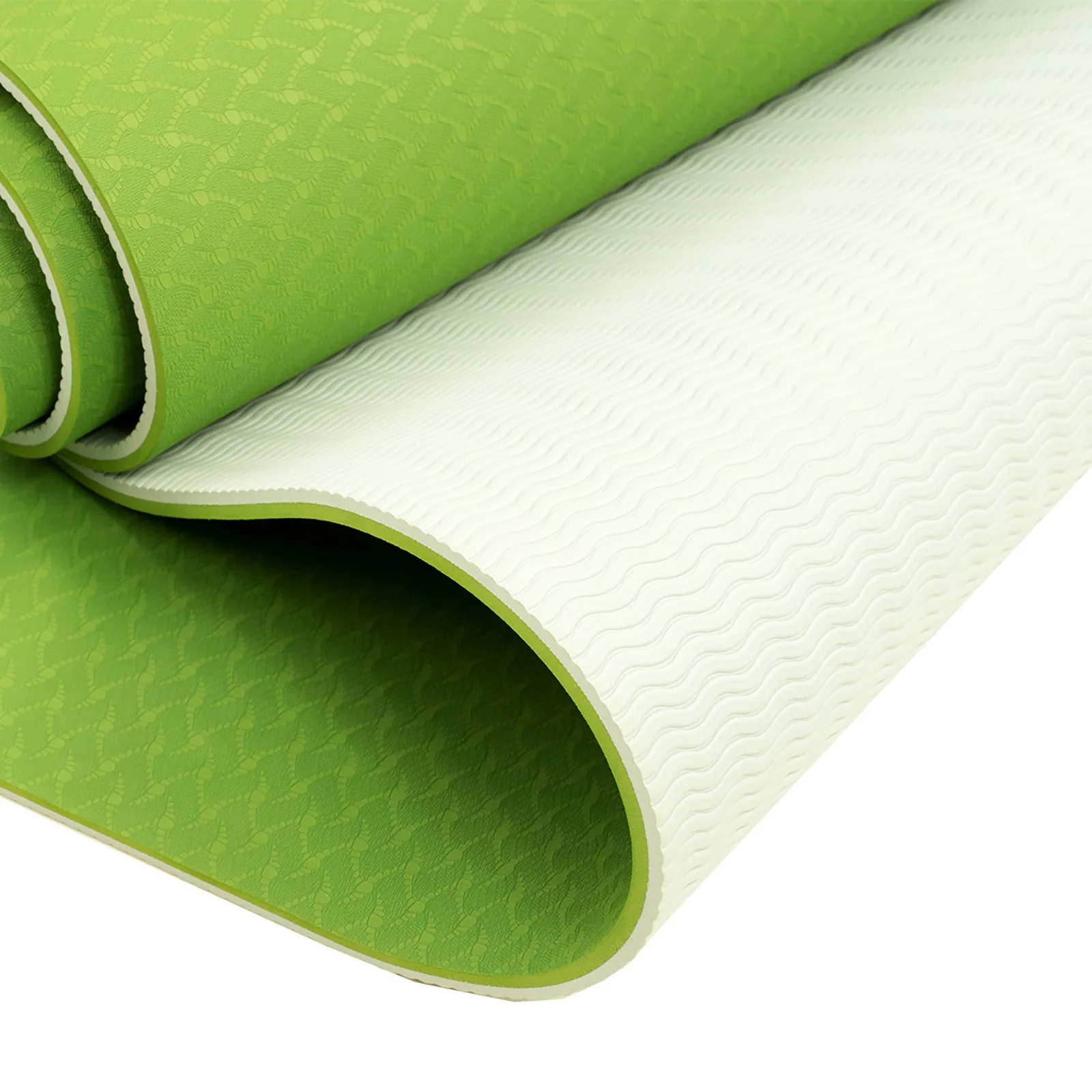 Powertrain TPE Yoga Exercise Mat Home Gym Pilates Fitness 8mm Thick in Green - Image 4