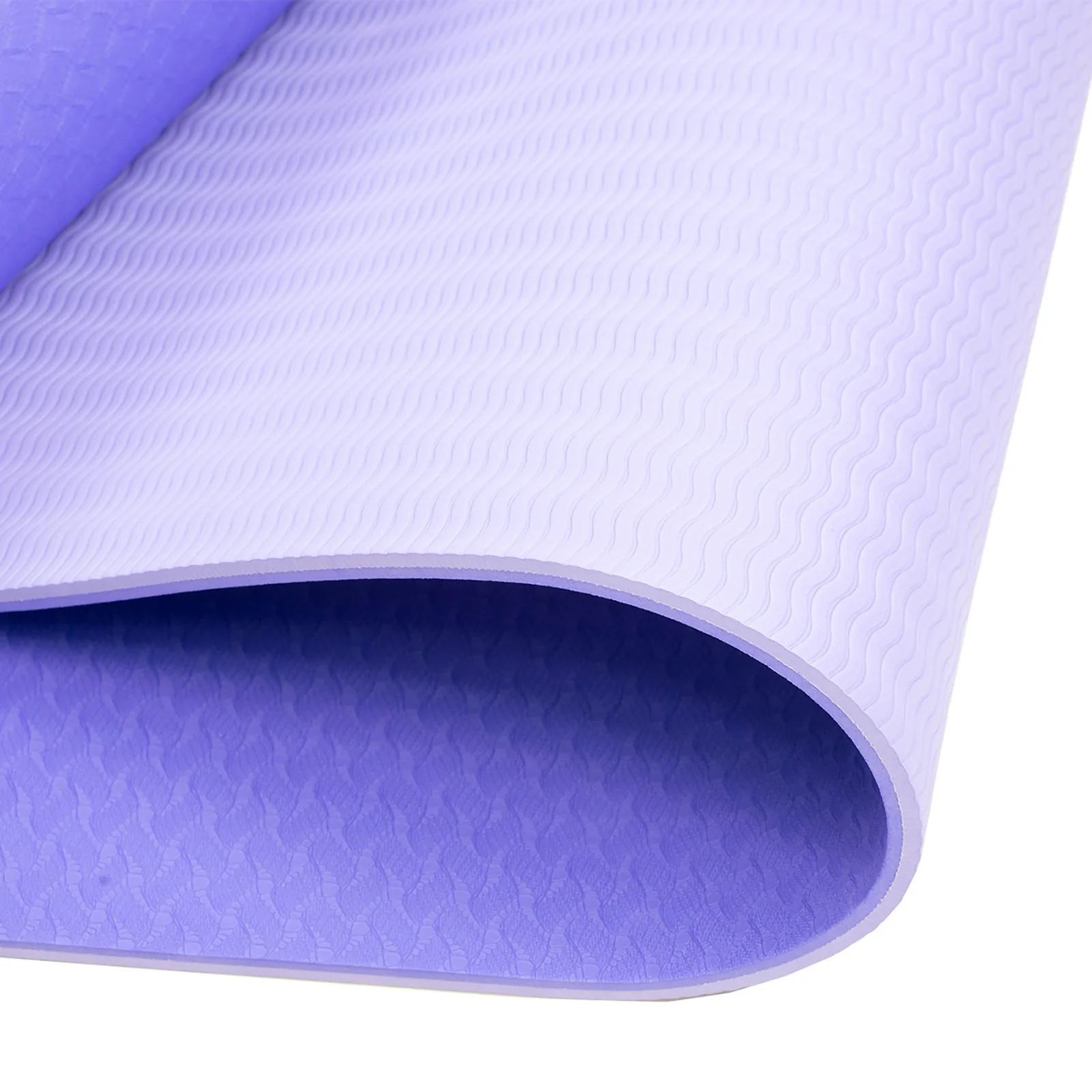 Powertrain TPE Yoga Exercise Mat Home Gym Pilates Fitness 8mm Thick in Light Purple - Image 3