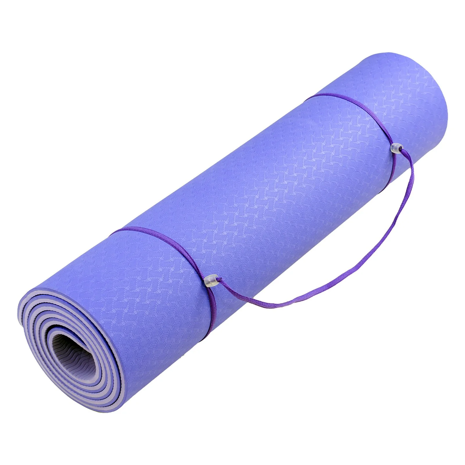Powertrain TPE Yoga Exercise Mat Home Gym Pilates Fitness 8mm Thick in Light Purple - Image 4