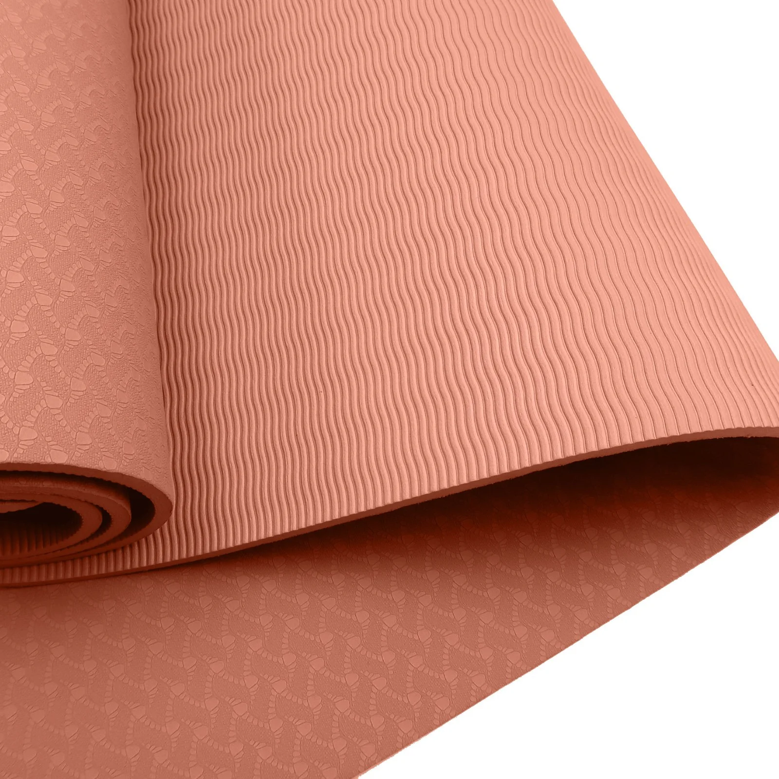 Powertrain TPE Yoga Exercise Pilates Mat 6mm - Pink - Image 4