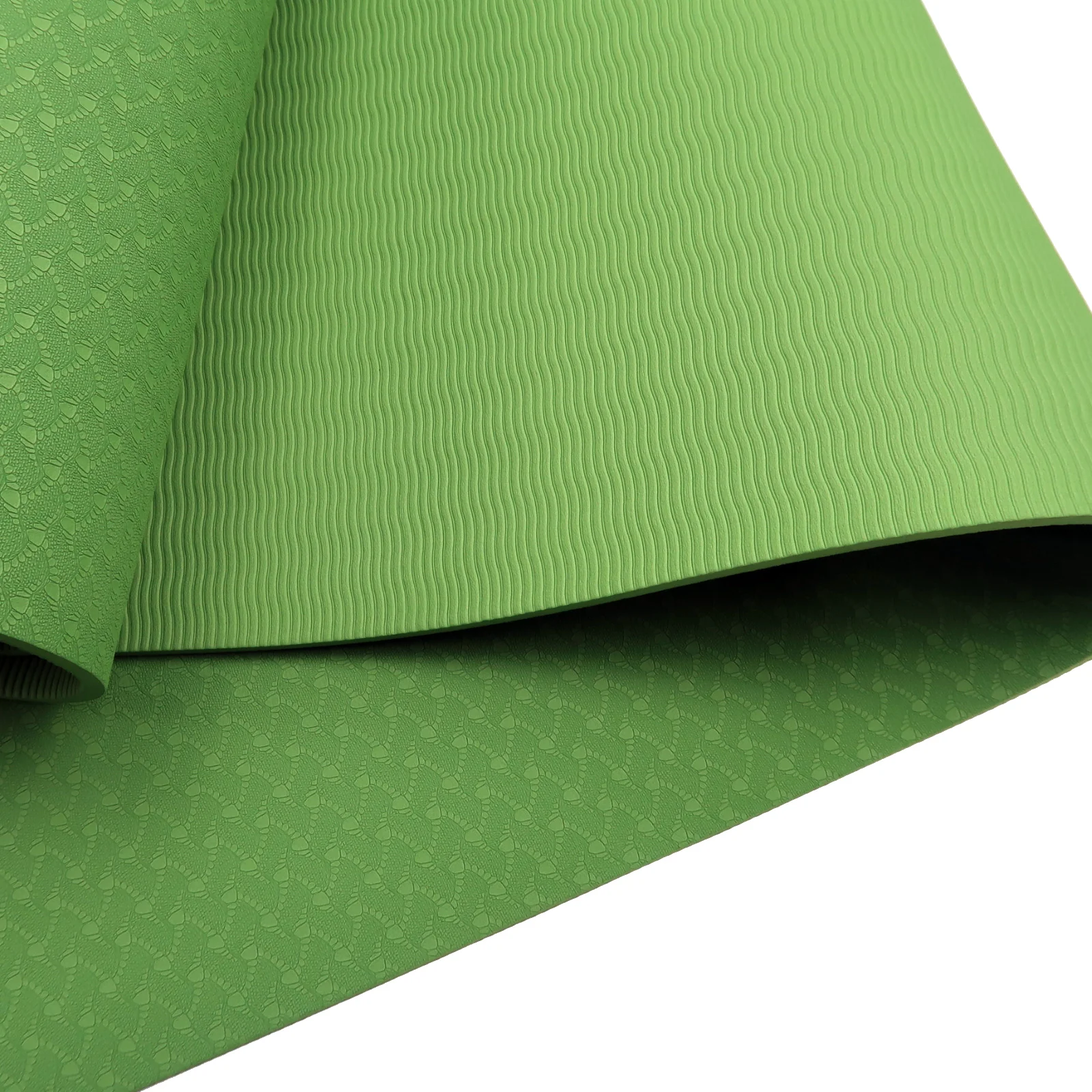 Powertrain TPE Yoga Pilates Exercise Mat 6mm - Green - Image 4