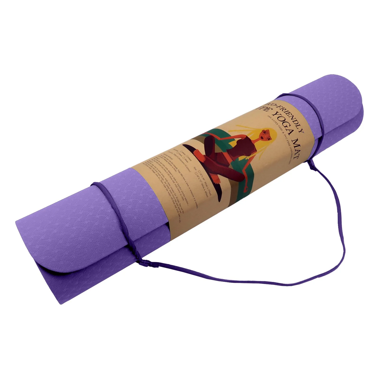 Powertrain TPE Yoga Pilates Exercise Mat 6mm - Lilac - Image 5