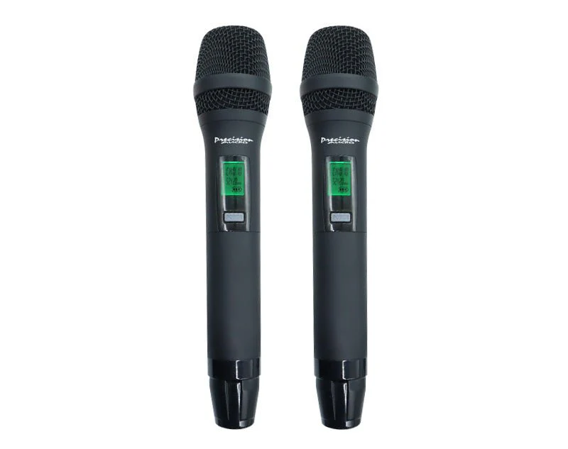Precision Audio Twin Channel Professional Wireless Microphone System Dual XLR Out - Image 2