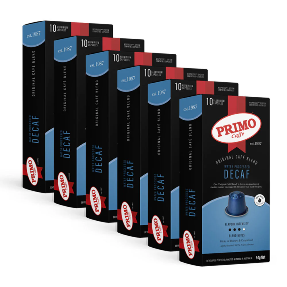 Primo Caffe Decaf Coffee Capsules (6 x 10-Pack) for Nespresso