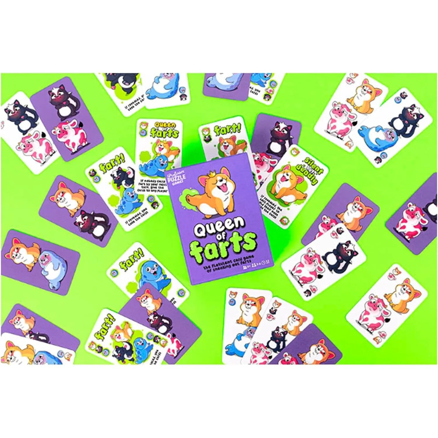 Professor Puzzle Queen of Farts Flatulent Card Game - Image 4