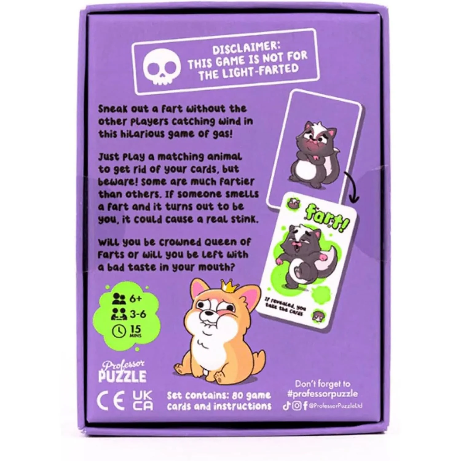 Professor Puzzle Queen of Farts Flatulent Card Game - Image 5