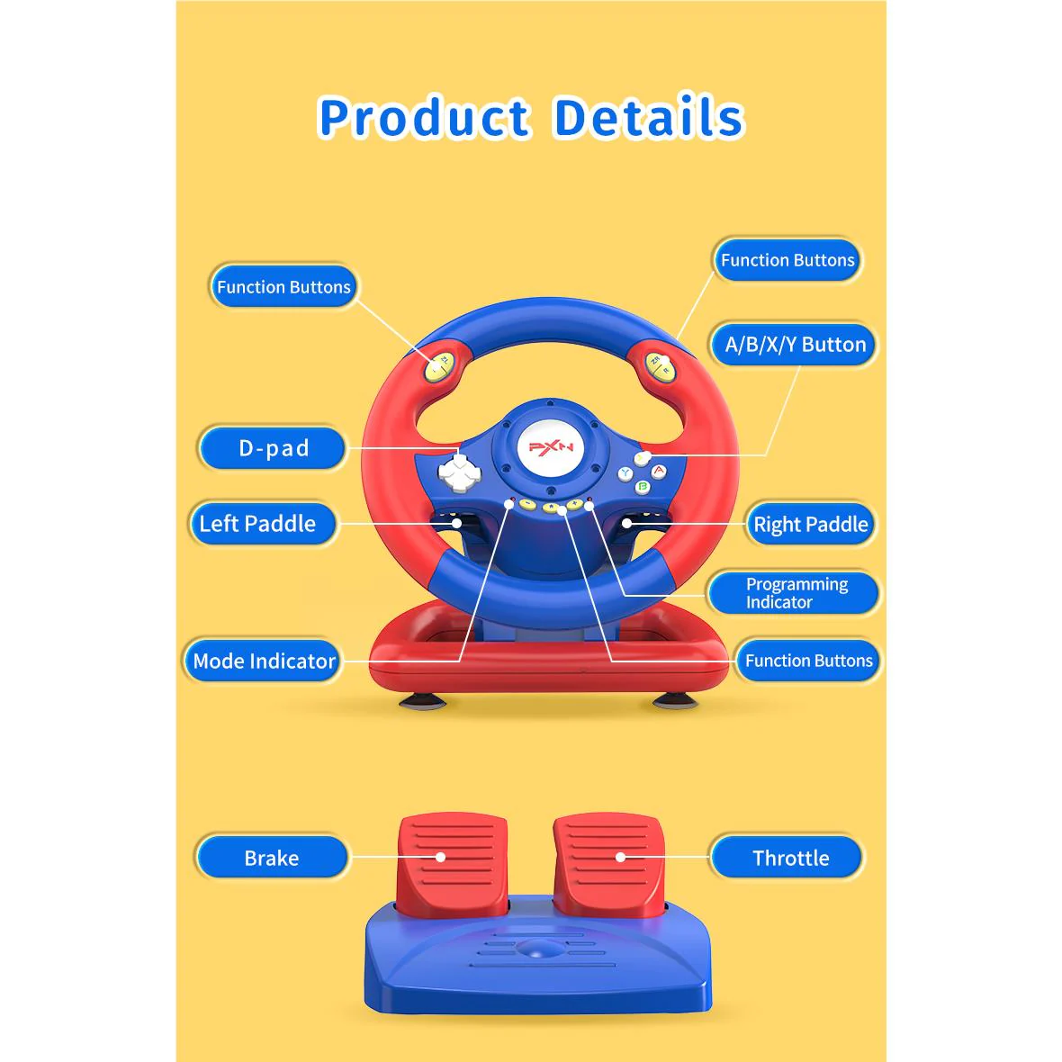 PXN V2 WL Wireless Steering Wheel for Nintendo Switch 2 - Image 13