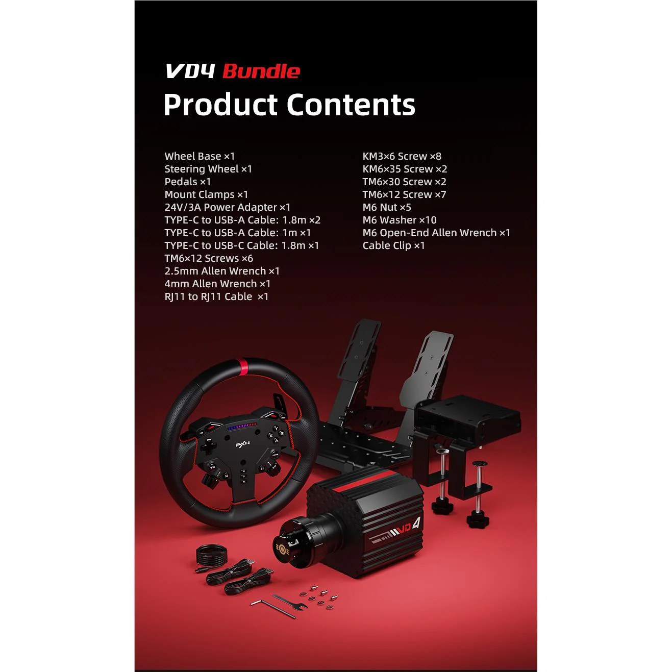 PXN VD4 Direct Drive 4Nm Racing Wheel Bundle for PC - Image 11