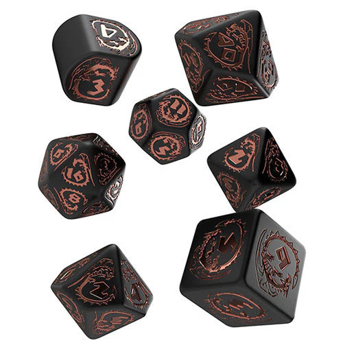 Q-Workshop Dragons Modern Dice Set - Black & Copper - Image 2