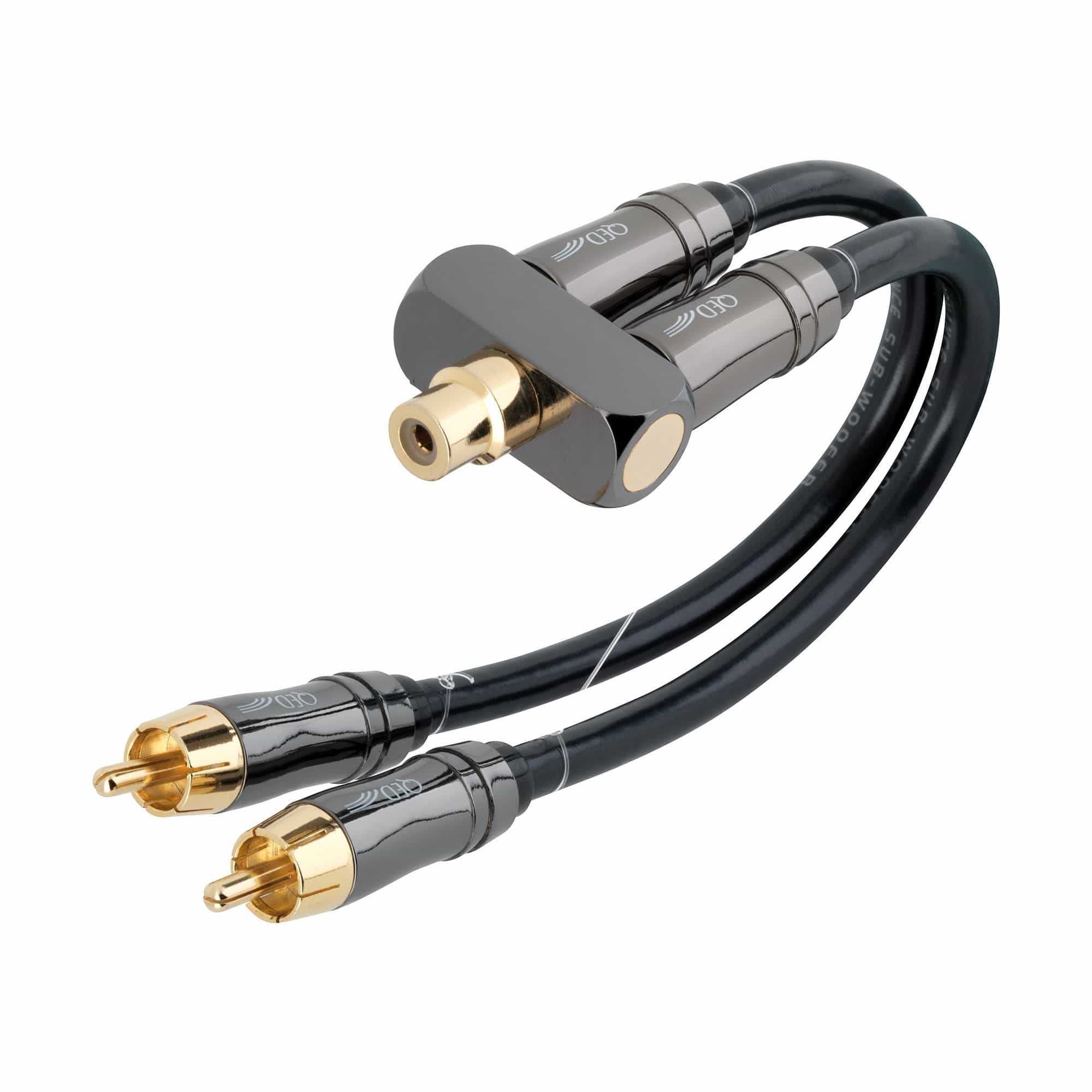 QED Performance Subwoofer Y Adapter F/RCA to Dual M/RCA - Image 2