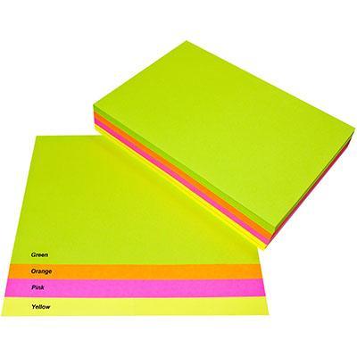 Quill Coloured A4 Copy Paper 80GSM Fluoro Assorted Pack 500 Sheets