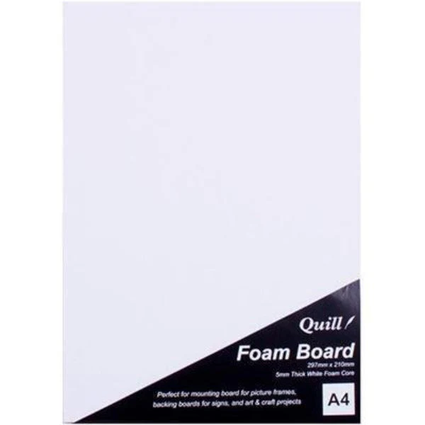Quill Foam Board Paper A4 White Pack of 5 - Image 2