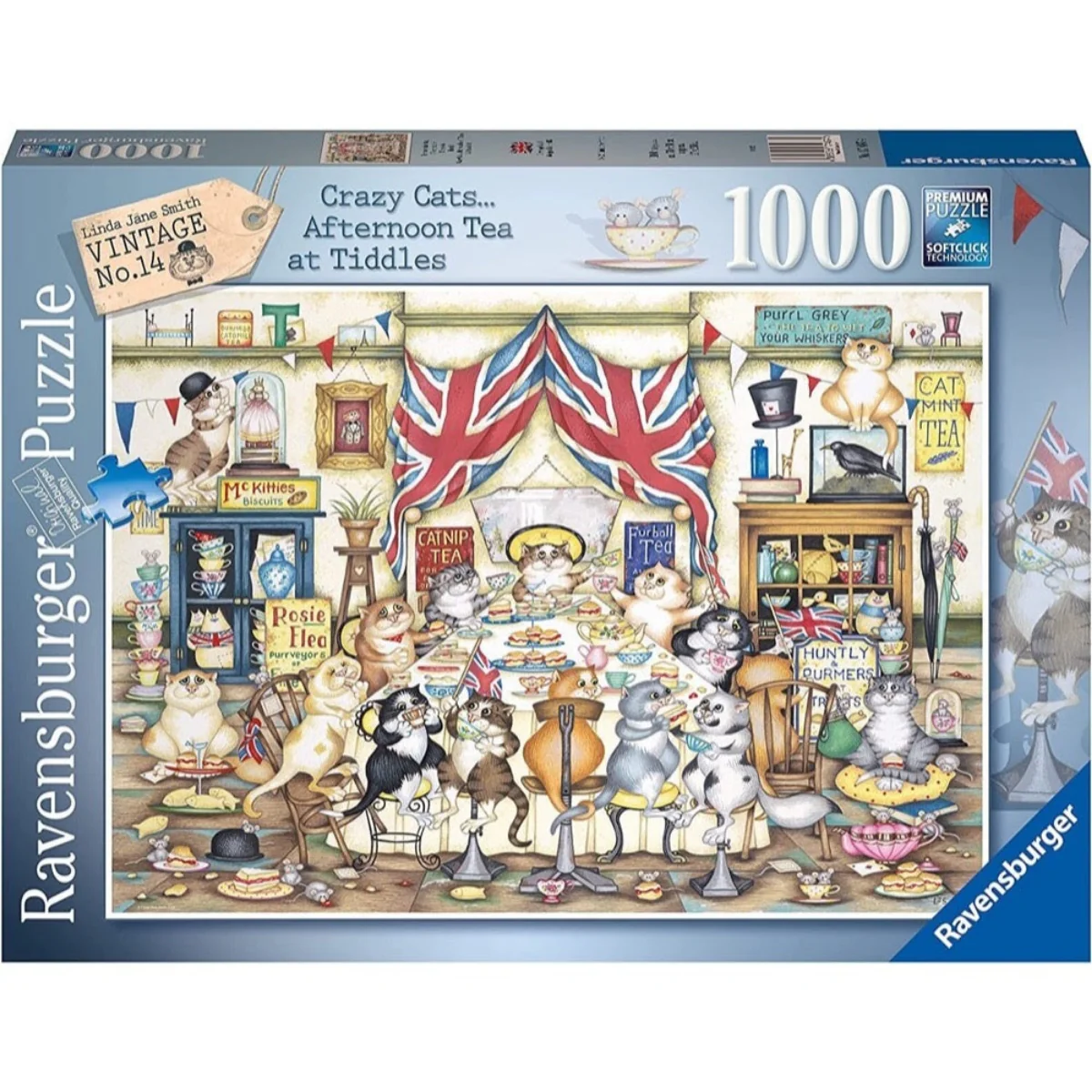 Ravensburger 1000pc Crazy Cats Afternoon Tea Tiddles Puzzle