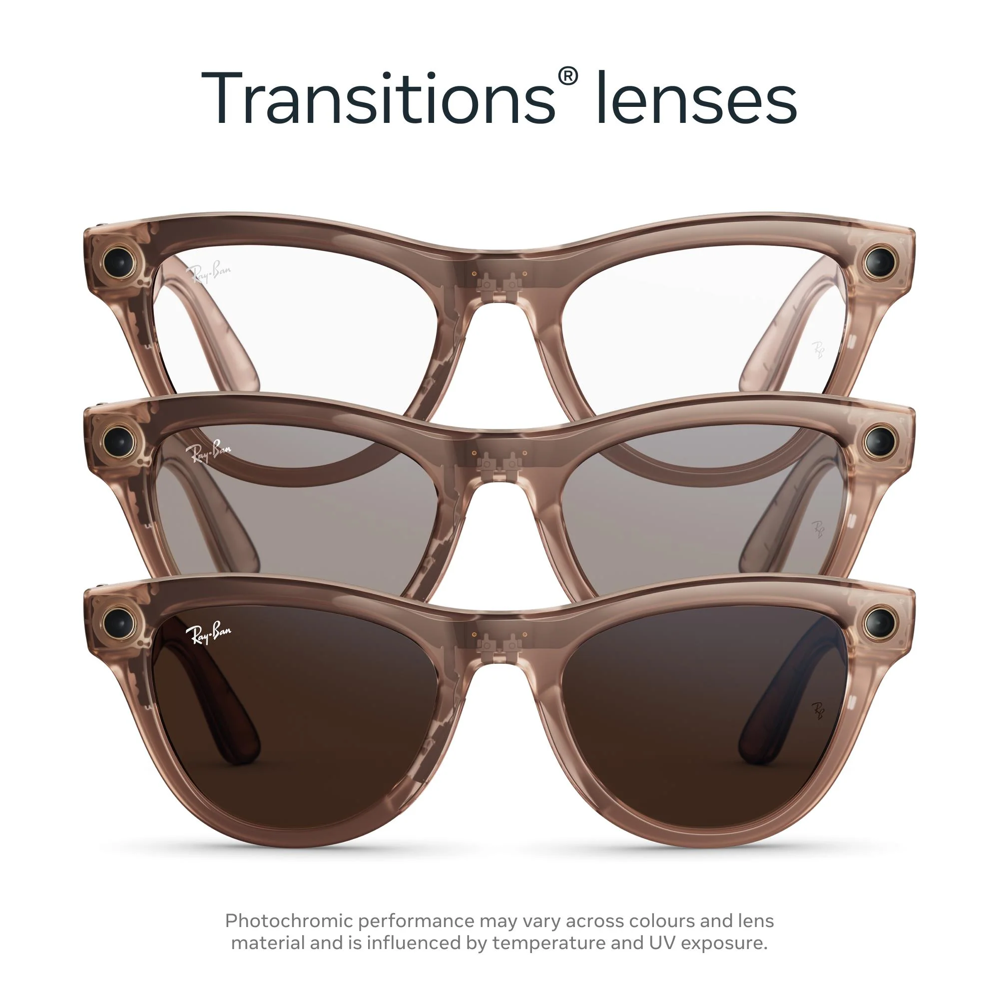Ray-Ban | Meta Skyler Gen 2 AI Glasses (Shiny Transparent Peach/Transitions Brown) - Image 5